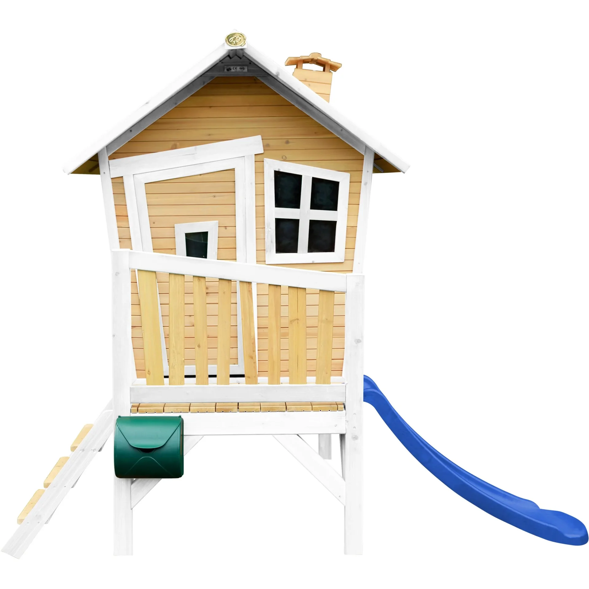 Robin Spielhaus Braun/Weiß - Blaue Rutsche - 7