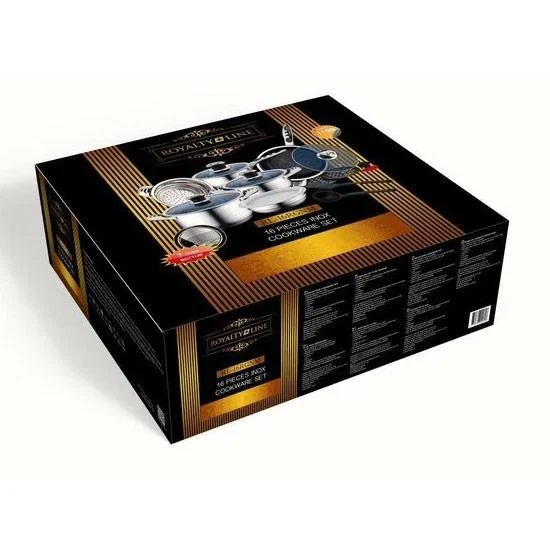 16-teiliges Kochset aus Edelstahl mit Metalldeckeln - 1