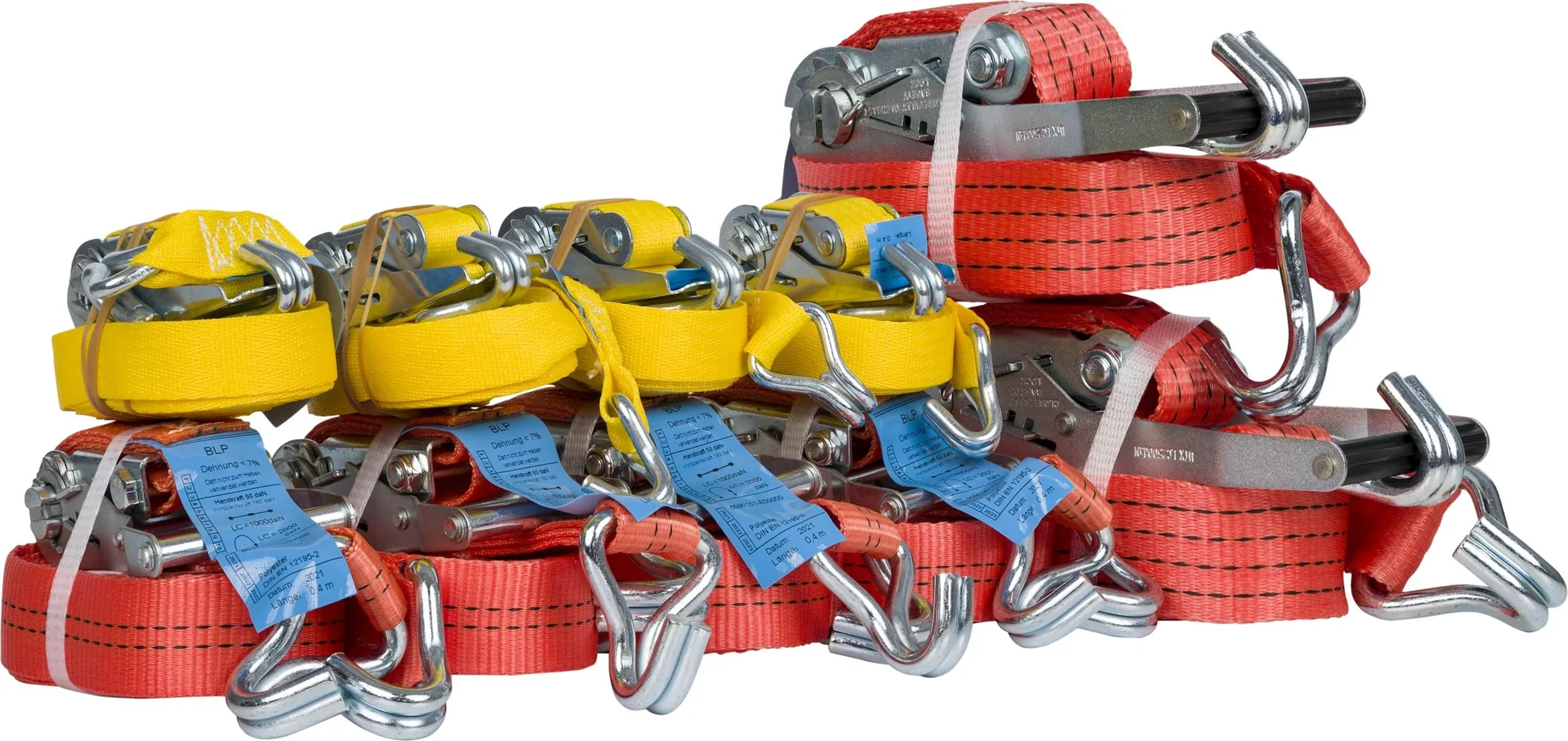 Zurrgurtpaket in einem praktischen Rucksack,11-teiliges Set, 500-4000 daN, 6-8 m Länge - 0