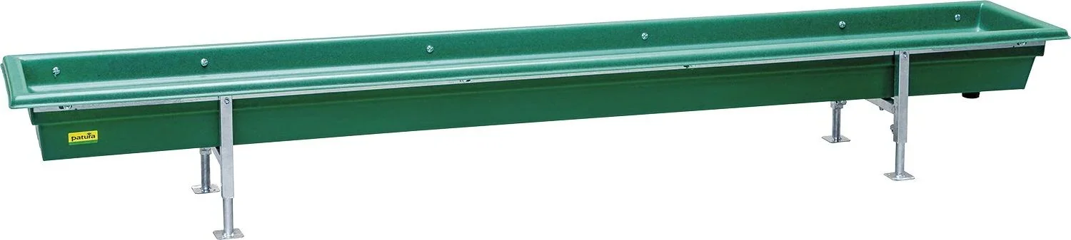 Futtertrog, aus Kunststoff, mit höhenverstellbarem Gestell, 3 m - 0