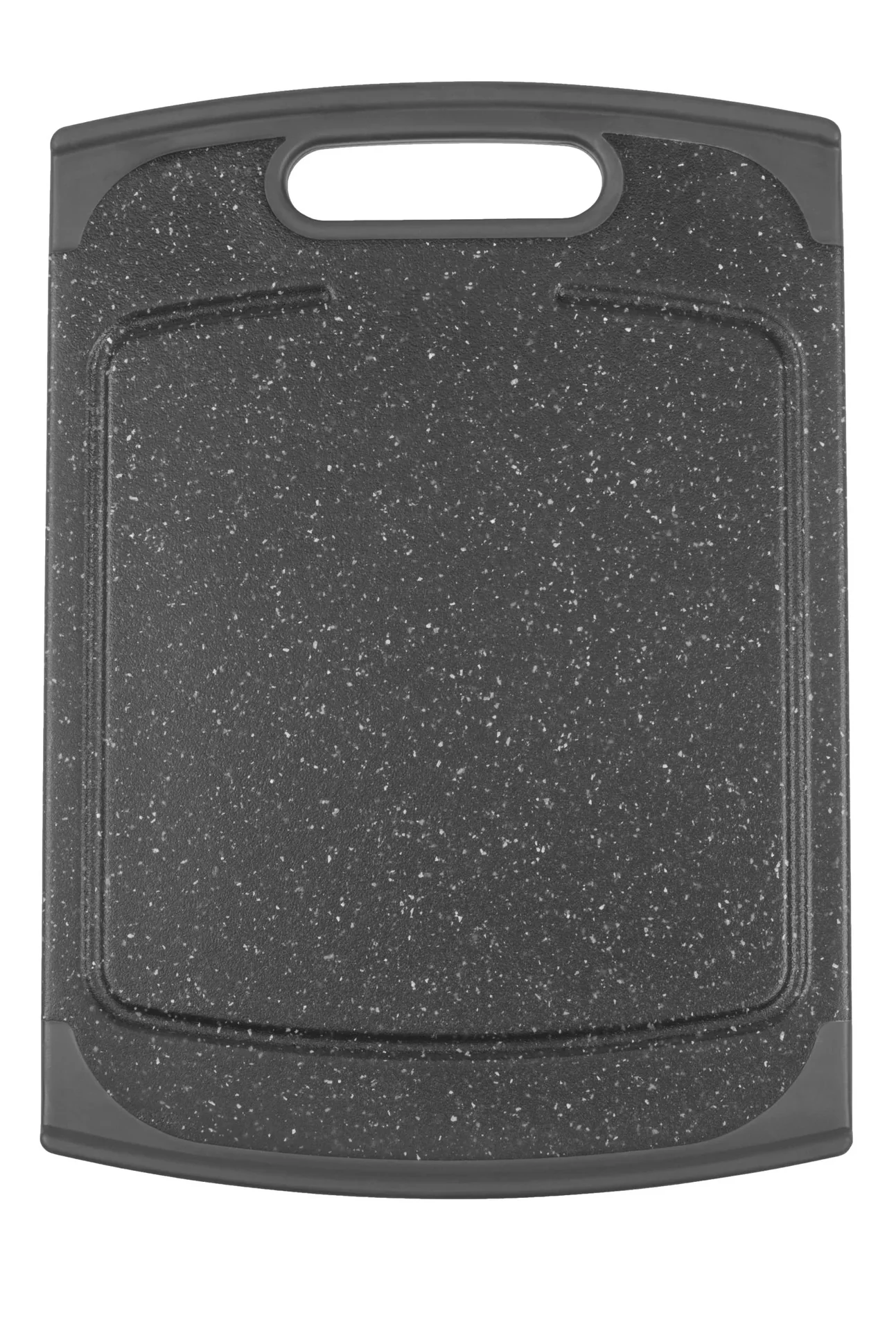 Set Schneidebrett mit Saftrinne, in Granitoptik, Schwarz, 250 x 140 mm, 2er-Set - 0