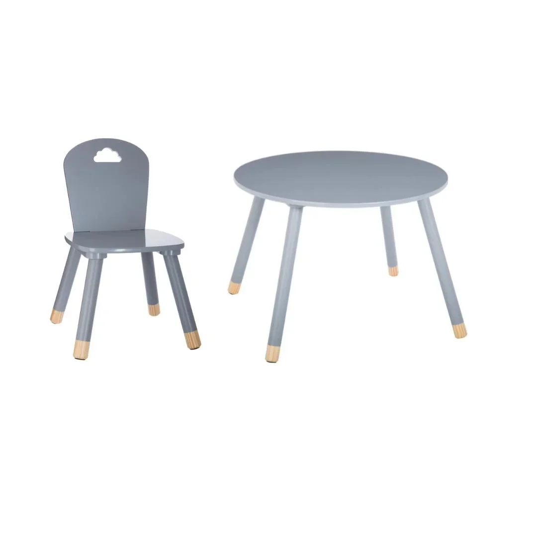 NL SET - 1x Hochstuhl und Kindertisch - Grau - 4