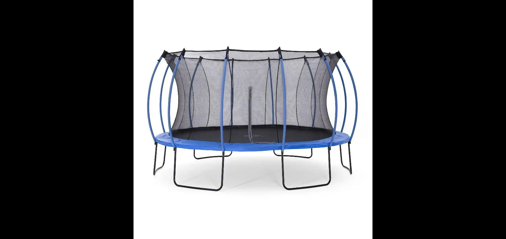 Springsafe Trampolin Colours 426 cm mit Sicherheitsnetz, Outdoor-Trampolin, Durchmesser 426 cm, rund, blau - 0