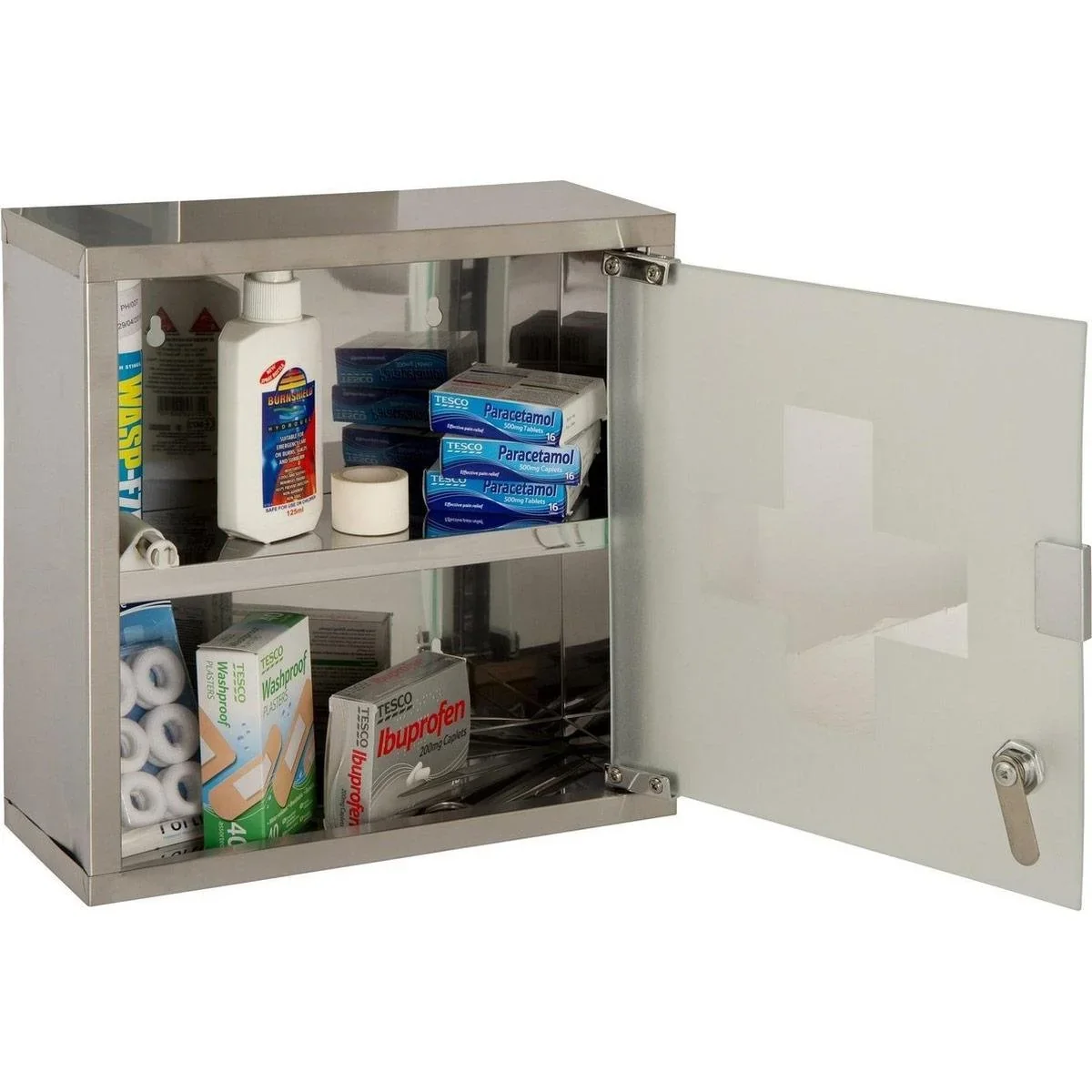 Excellent Care Medizinschrank - Badezimmermöbel - Edelstahl - Glas - 0