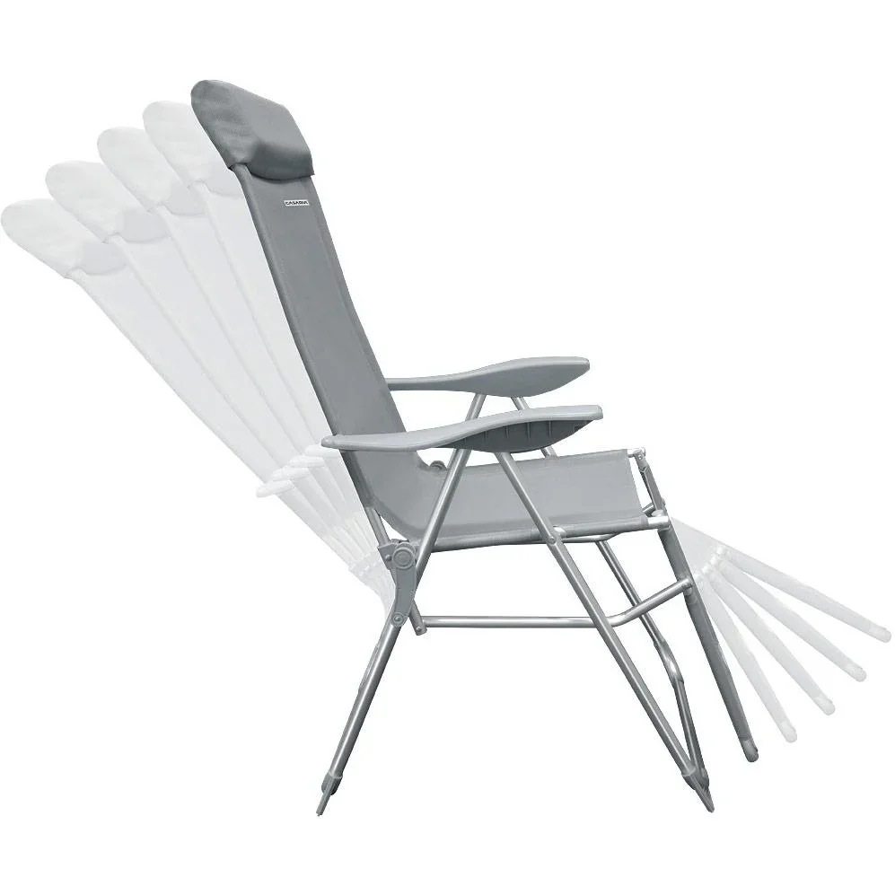 Gartenstuhl mit hoher Rückenlehne anthrazitfarbenes Aluminium 2er-Set - 0