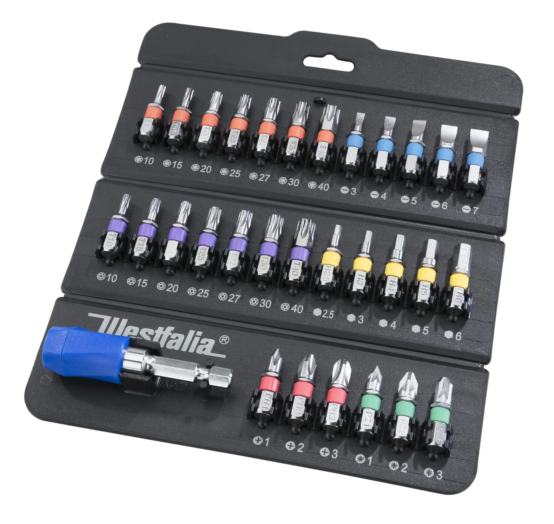 Bit Set 1/4", 31-teilig in 3-eckiger Kunststoffbox (faltbar) - 0