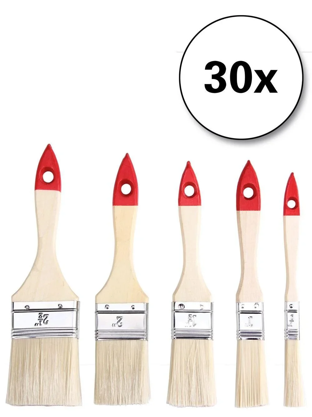 30-teiliges Pinselset - 5 verschiedene Pinsel - 4