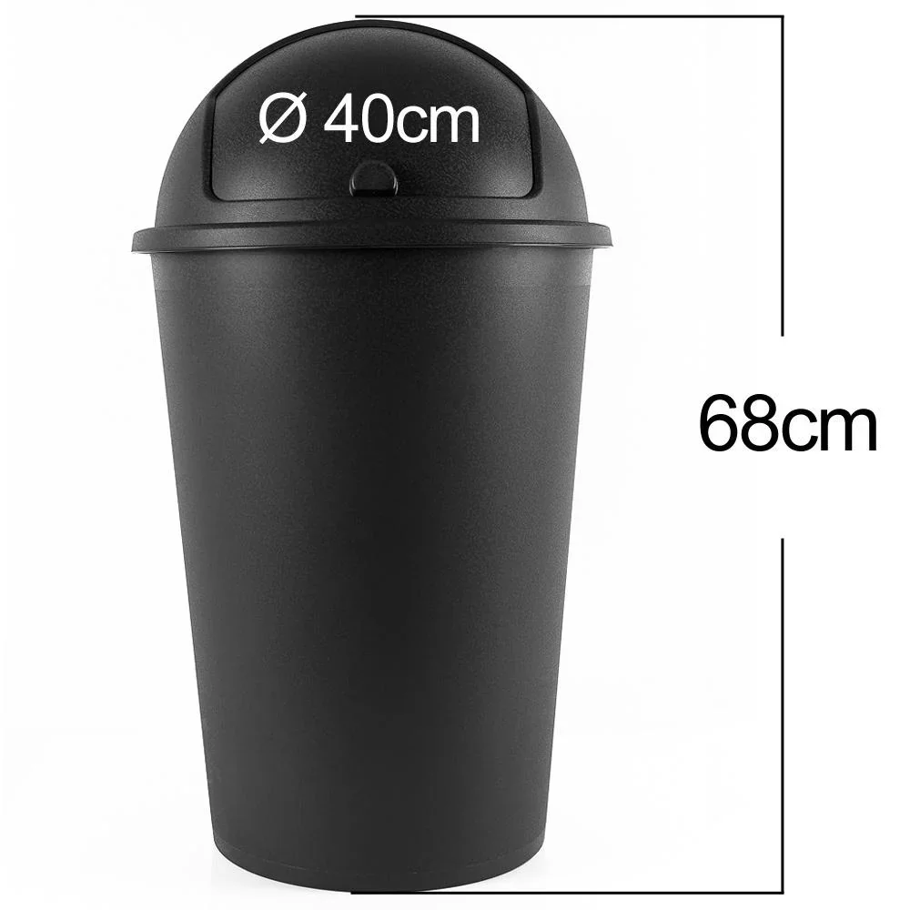 Mülleimer schwarz Kunststoff 50L - 1