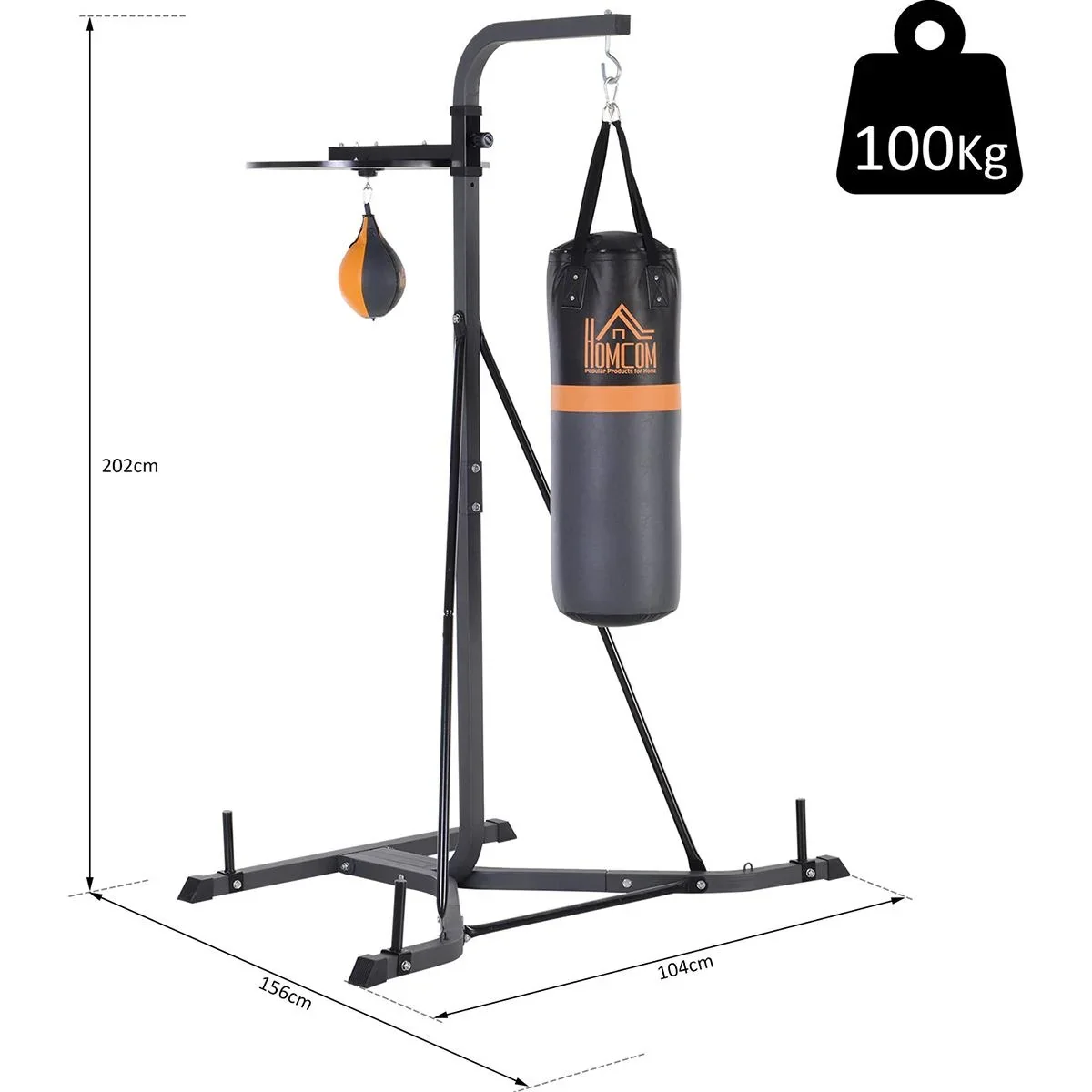 Boxsackständer mit Punchingball schwarz - 2