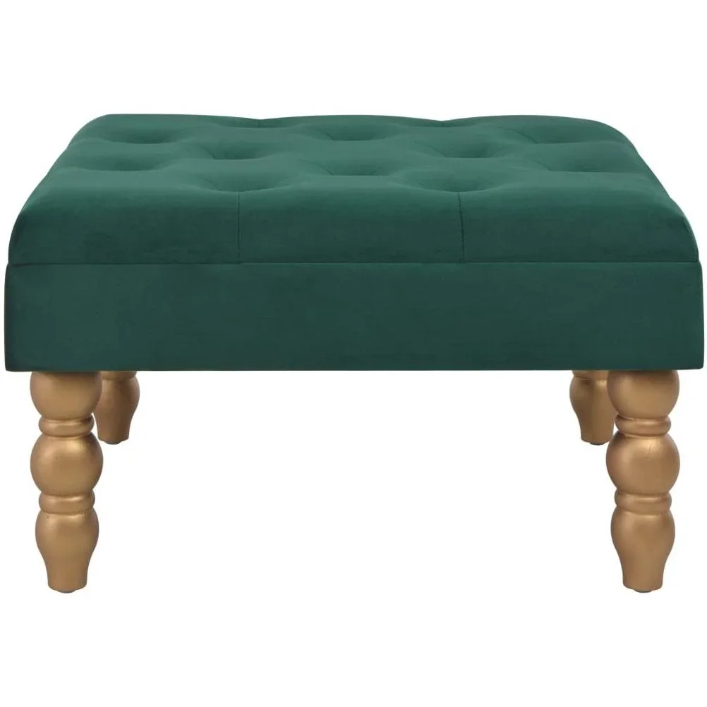 Hocker 60x60x36 cm Samt dunkelgrün - 1