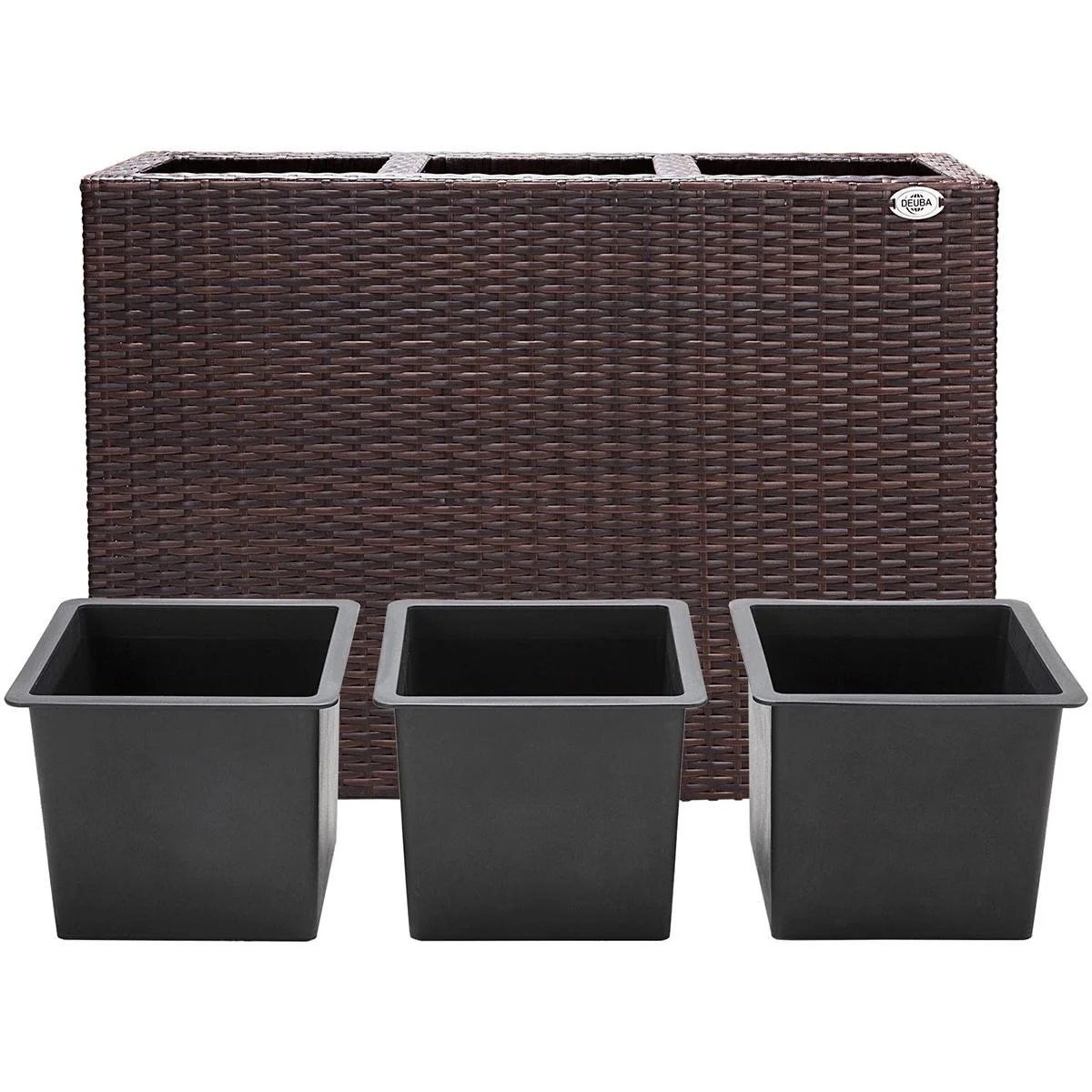 Polyrattan Blumentopf braun 83x30,5x60cm - 4