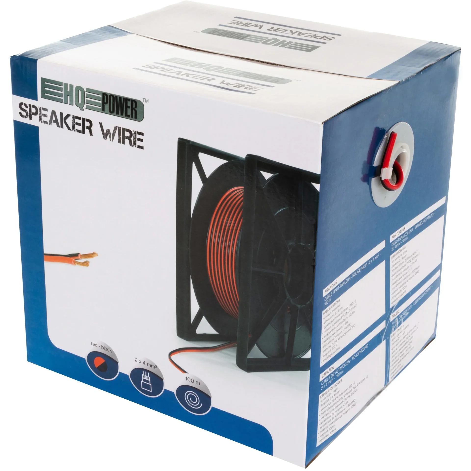 lautsprecherkabel - rot/schwarz - 2 x 4 mm² - 100 m - 1
