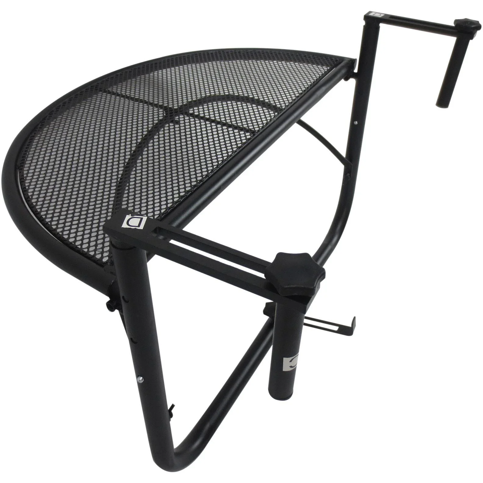Balkonhängetisch Hängetisch höhenverstellbar halbrund Ø30 cm Terrasse Metall Schwarz L60 x B45 x H50 cm - 0