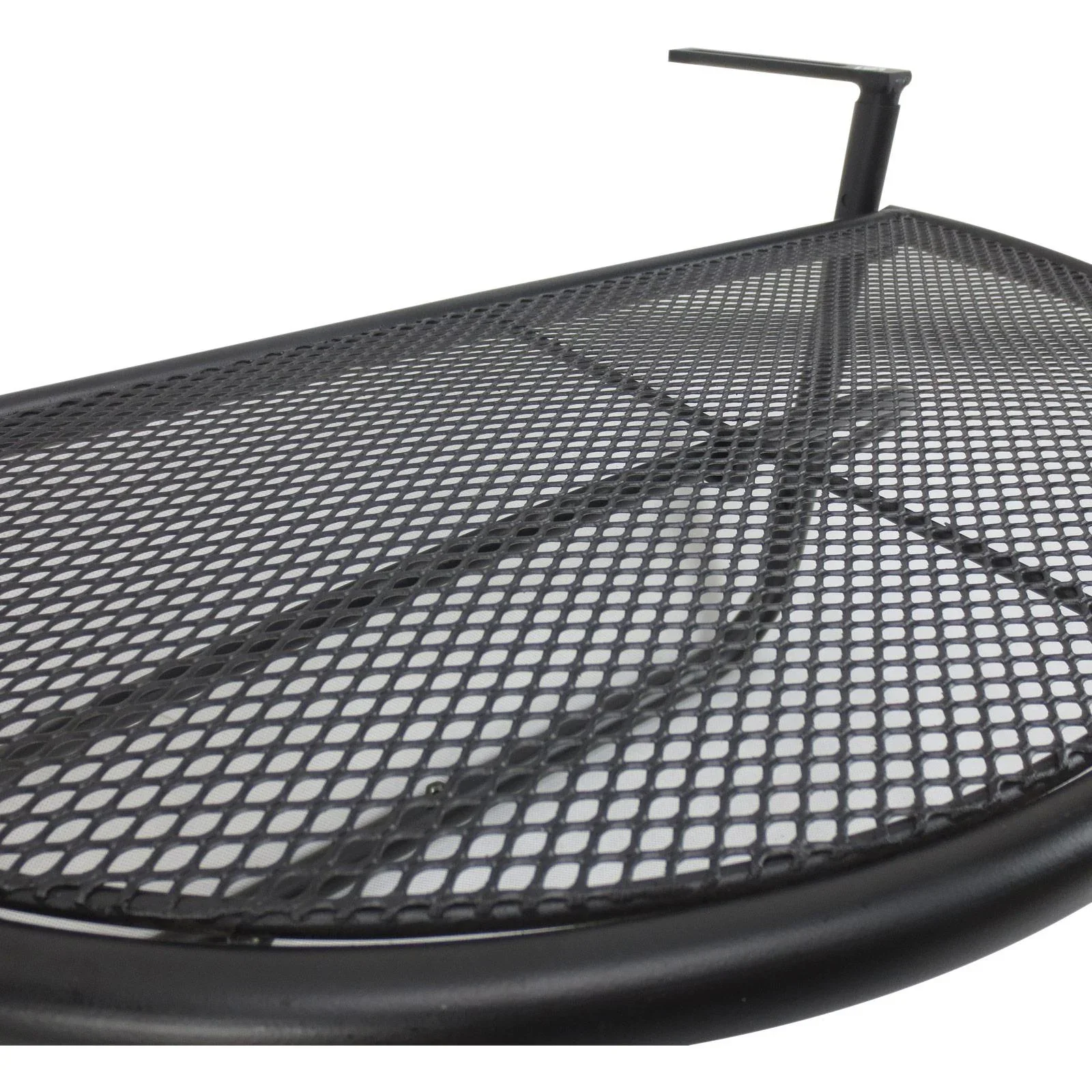 Balkonhängetisch Hängetisch höhenverstellbar halbrund Ø30 cm Terrasse Metall Schwarz L60 x B45 x H50 cm - 5