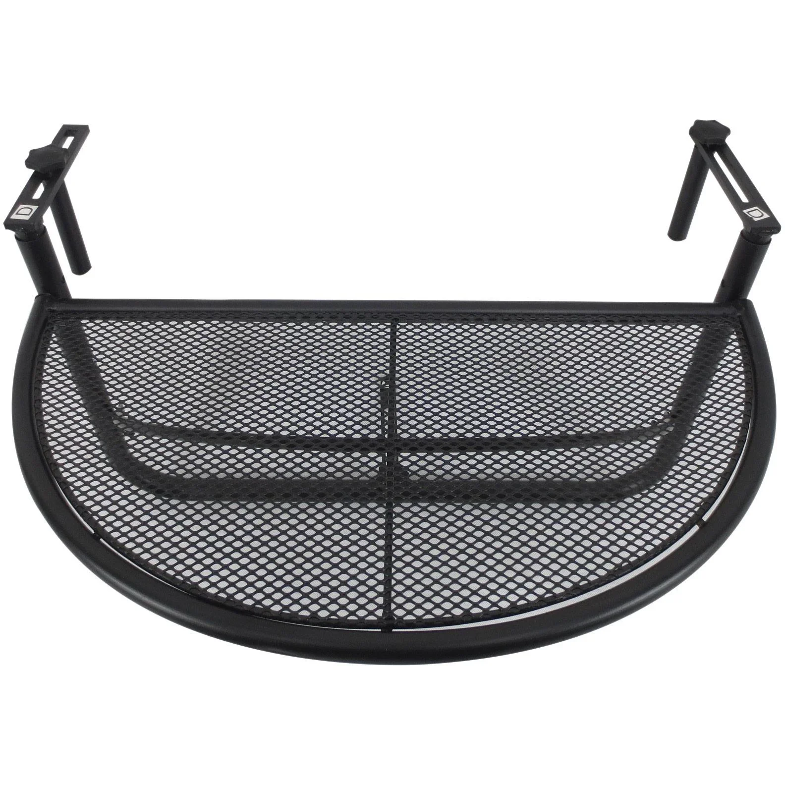 Balkonhängetisch Hängetisch höhenverstellbar halbrund Ø30 cm Terrasse Metall Schwarz L60 x B45 x H50 cm - 6
