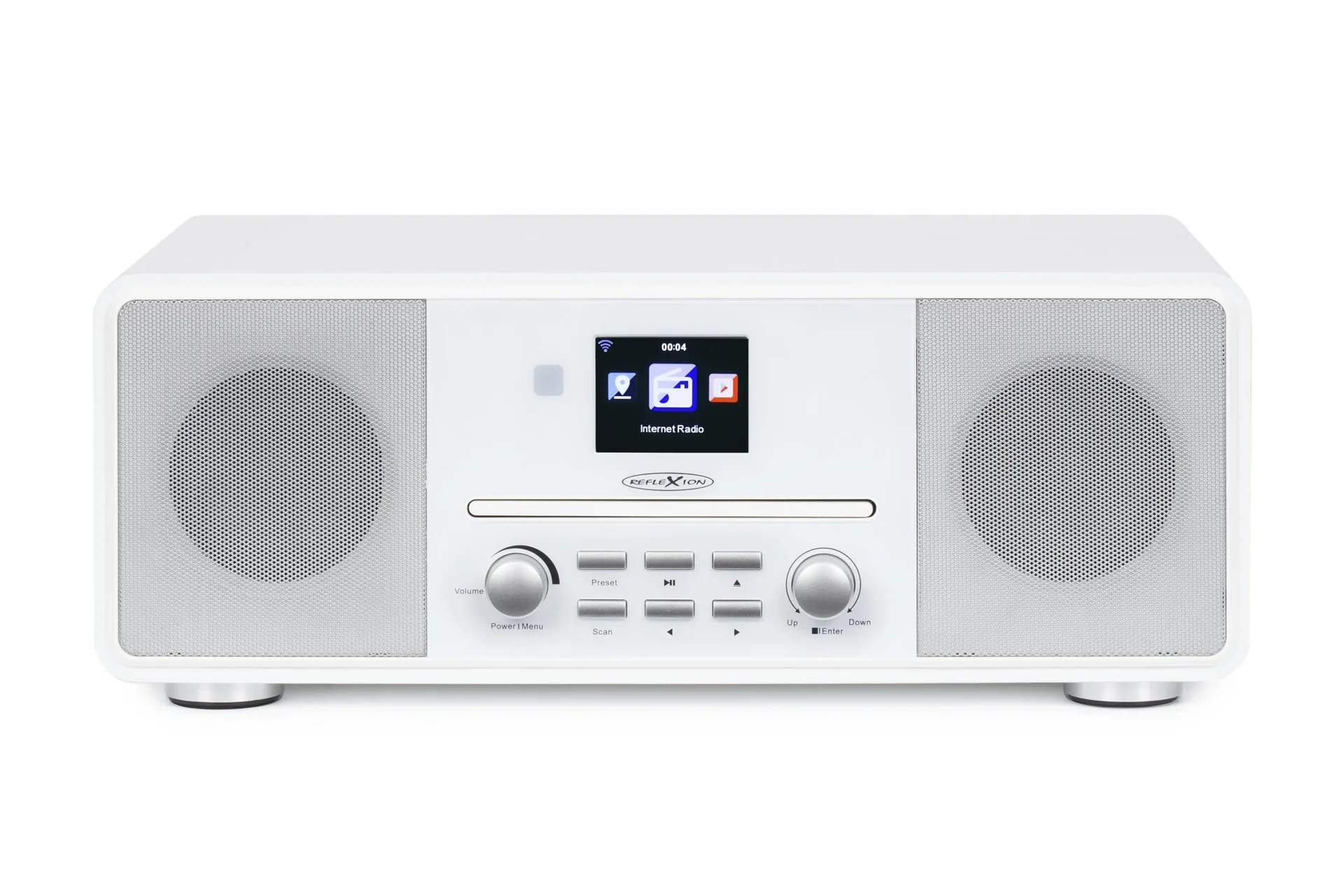 Design Internet/DAB+/UKW-Radio mit Bluetooth, CD, AuxIn, Encoding, weiß,HRA19INT/WH - 0