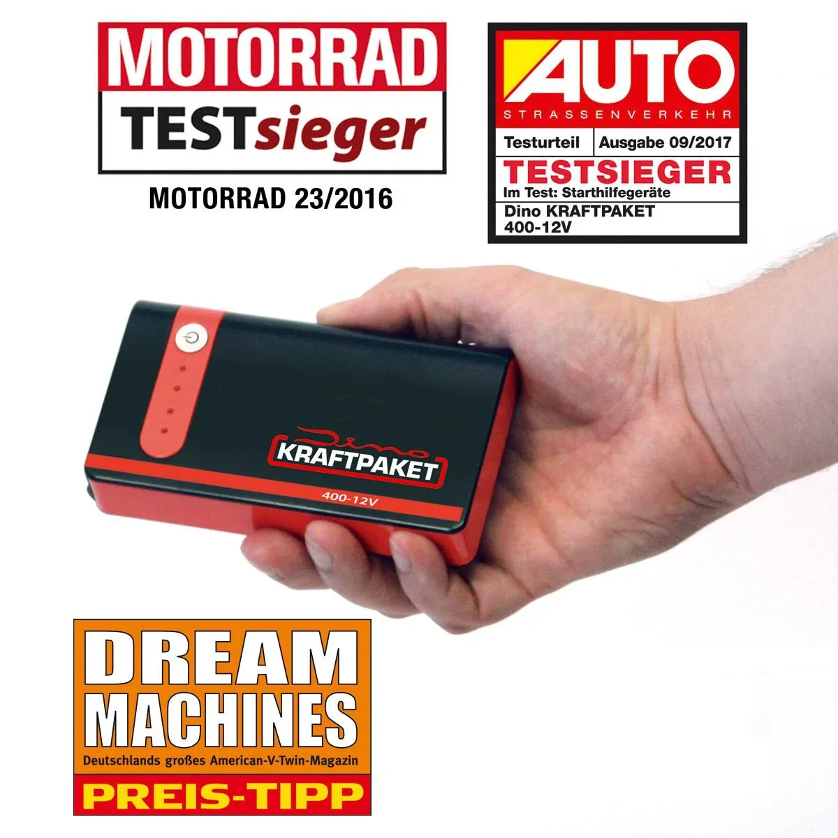 Starthilfe 12 Volt - 9.000 mAh - 400 A - 0