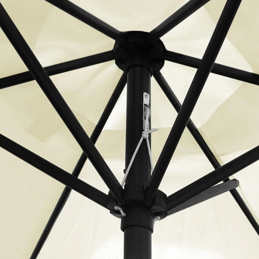 Sonnenschirm aus Aluminium - Ø 300cm - mit Girlande beige - 1