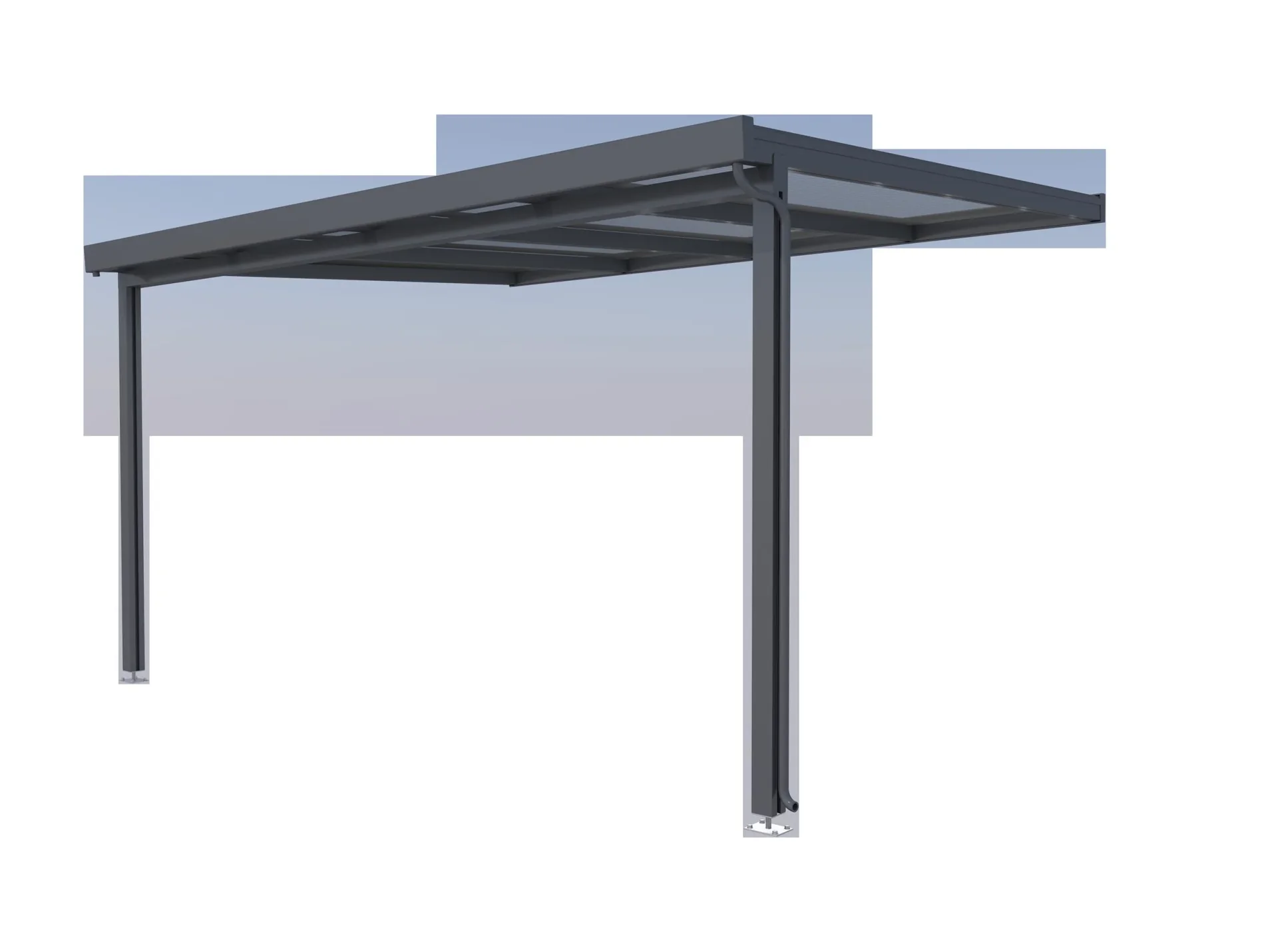 Terrassendach Premium, anthrazit, 4102 x 3060 mm - Acryl Stegplatten 16mm, klar - 5