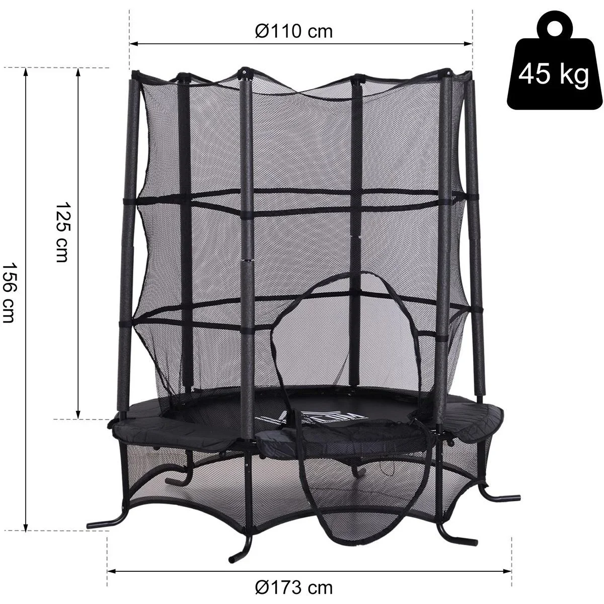 Trampolin für Kinder schwarz - 6