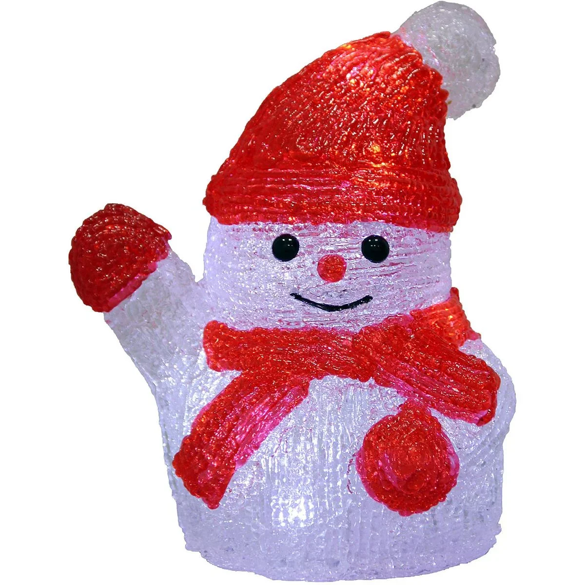Weihnachten Schneemann LED Figur - auf Batterien - 15x11x18-5Cm - 0