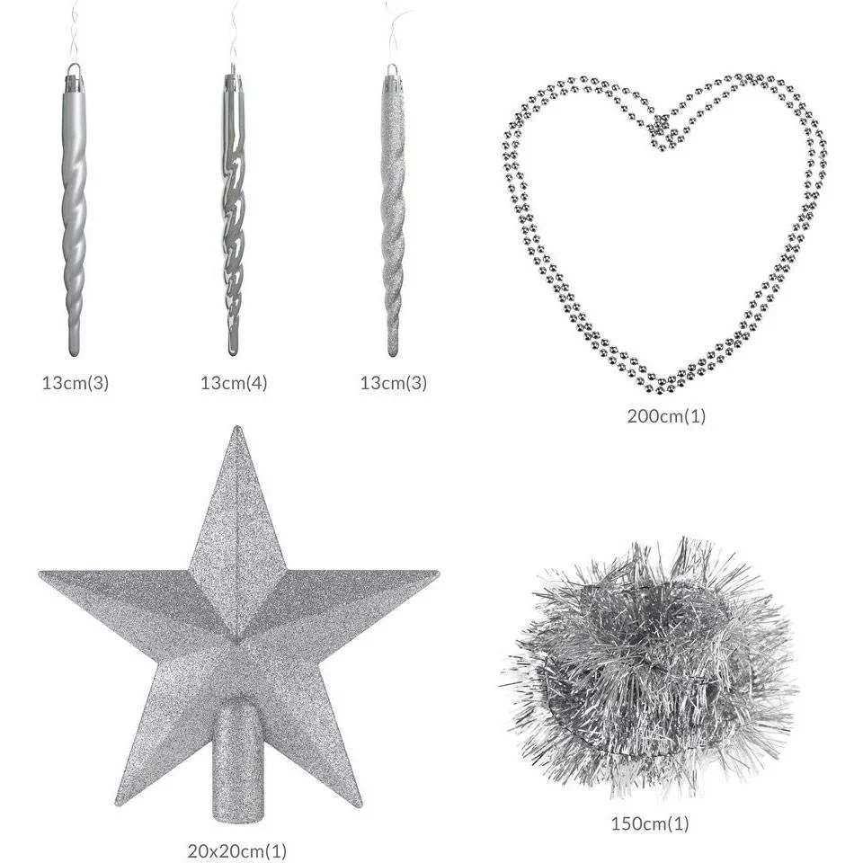 Kugeln 77 Stück - Silber - Durchmesser 5 cm - 1