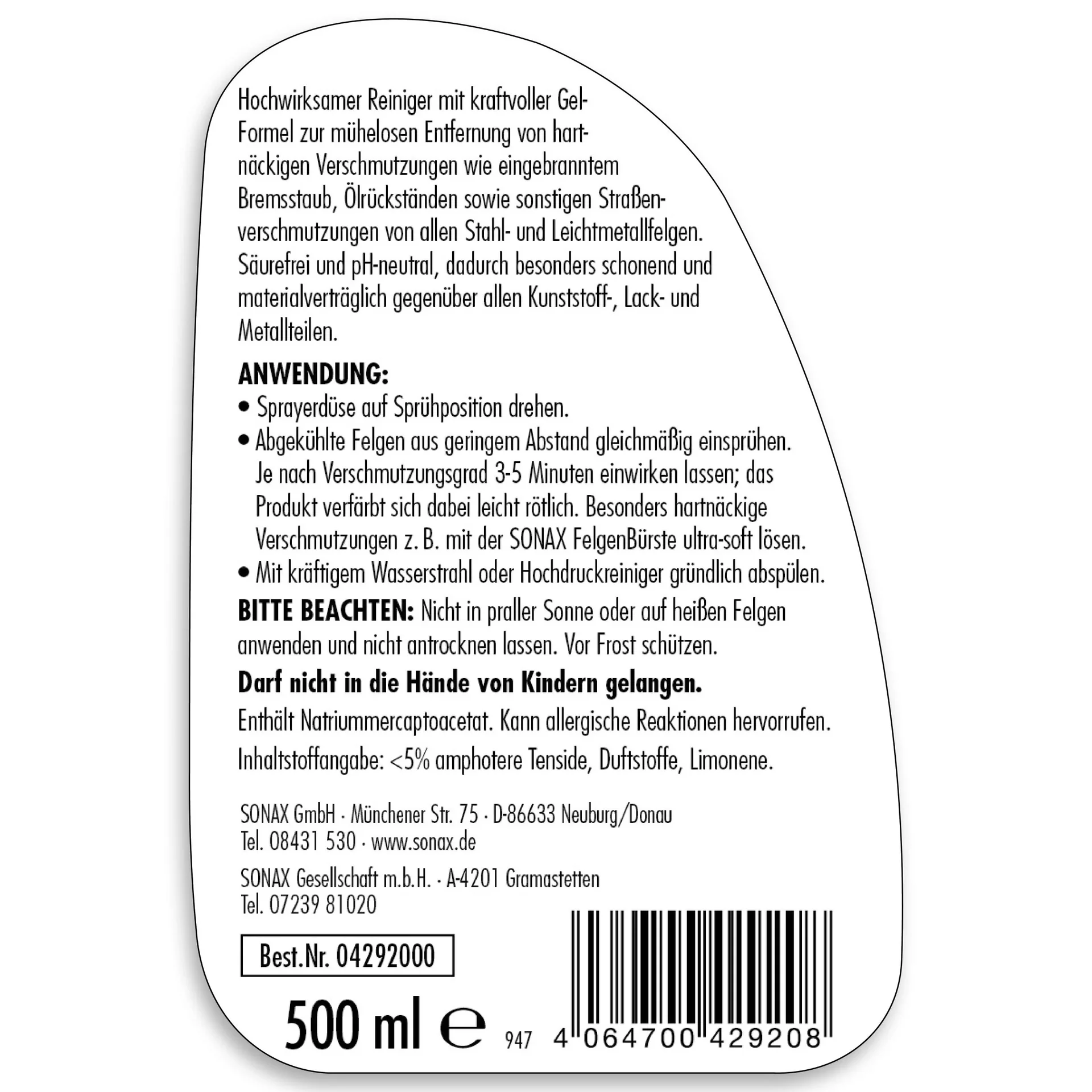 Felgenreiniger Gel 500 ml - 1