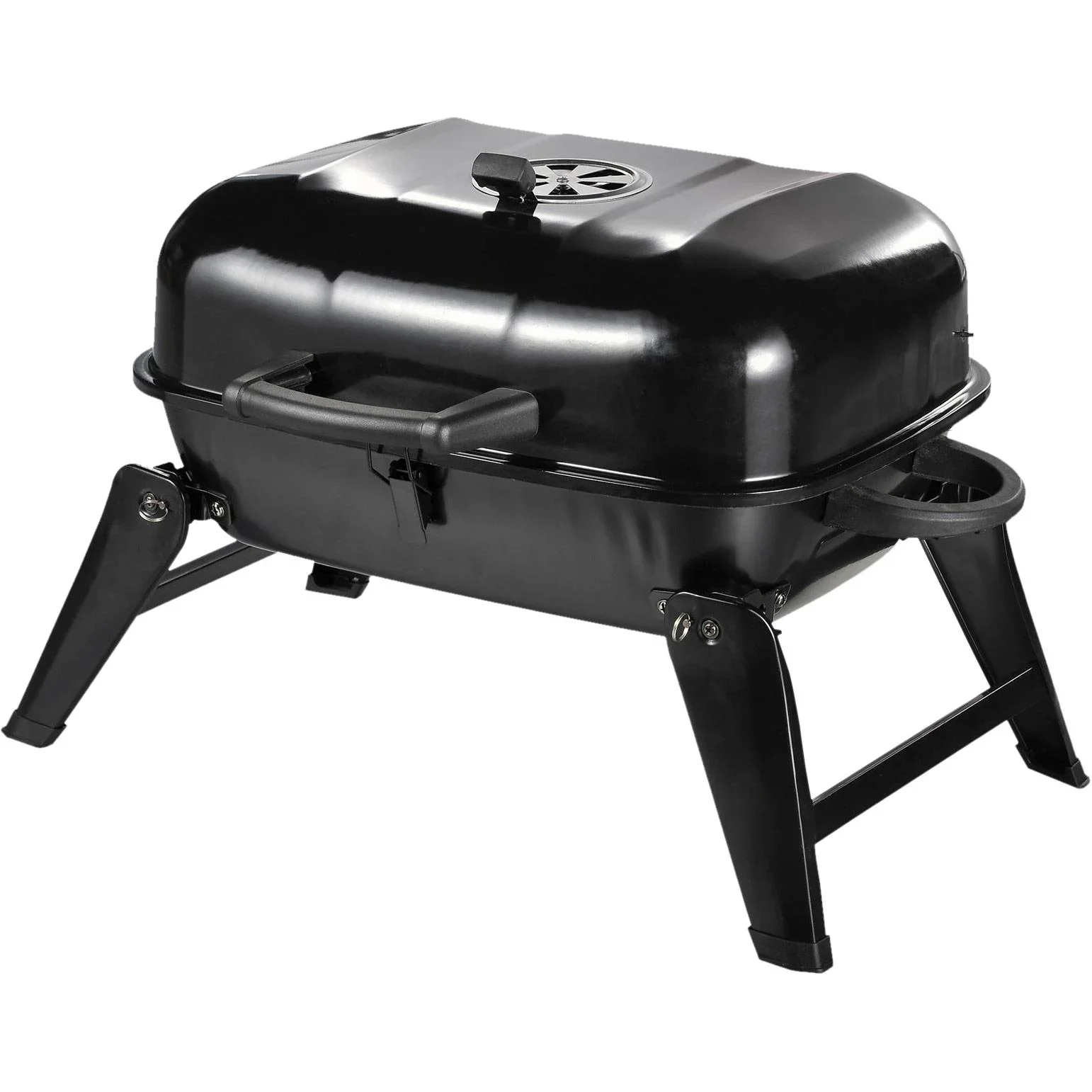 Klappgrill Kohlegrill Standgrill tragbar Tischgrill BBQ Metall Schwarz 59 x 43 x 36 cm - 1