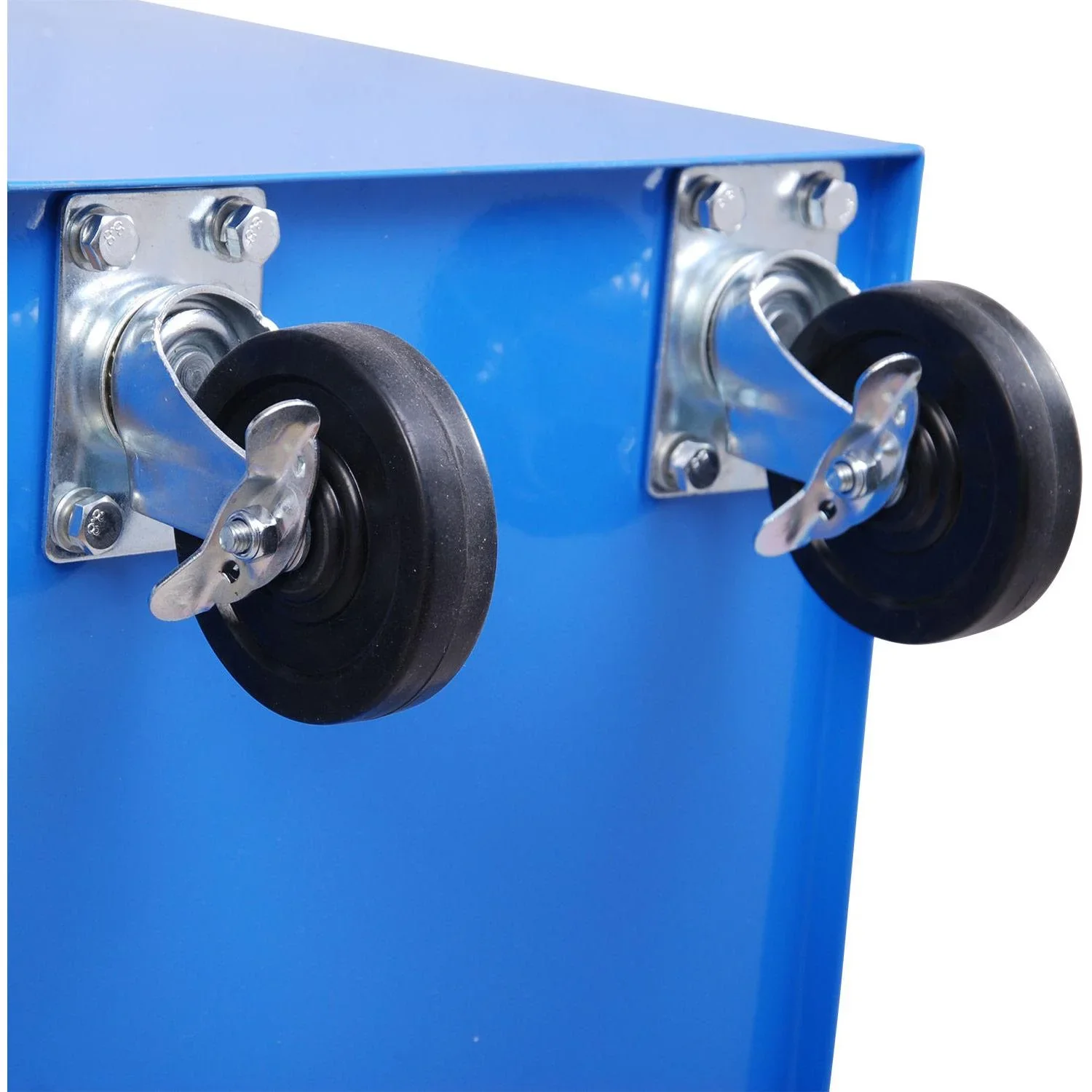 Werkstattwagen fahrbar abschließbar mit 5 Schubladen blau - 3