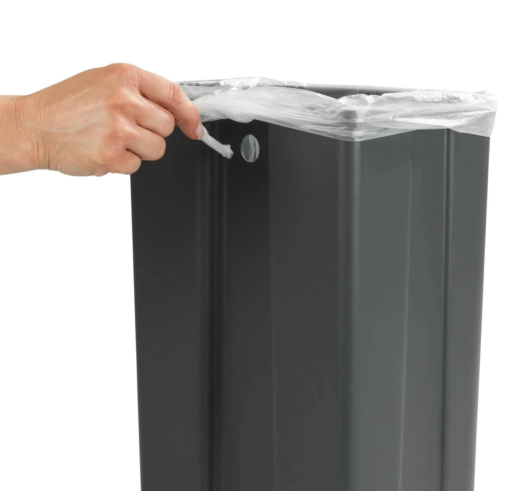 Tür-Abfalleimer, 12 Liter, Grau/ Silberfarben - 0