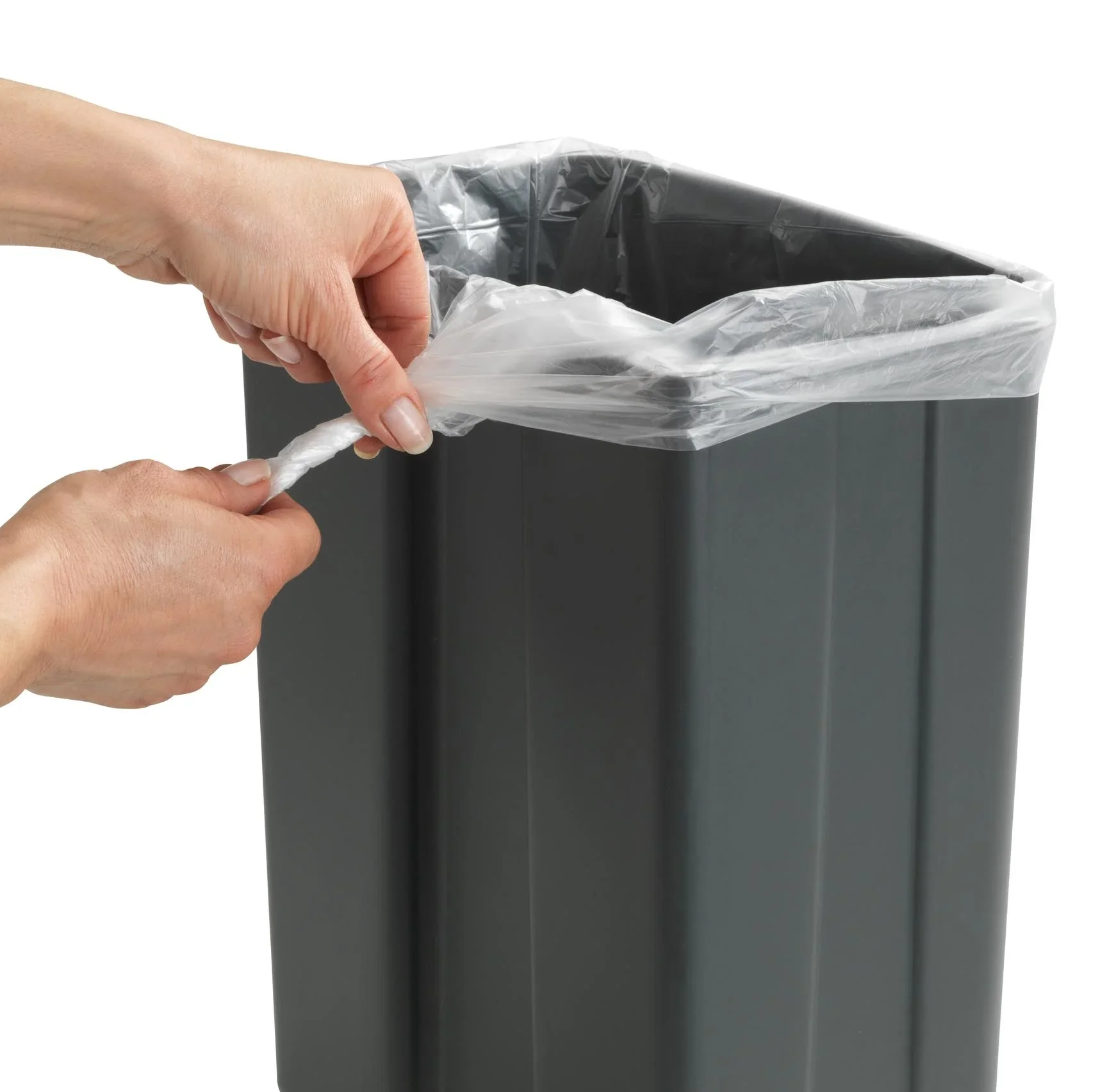 Tür-Abfalleimer, 12 Liter, Grau/ Silberfarben - 6