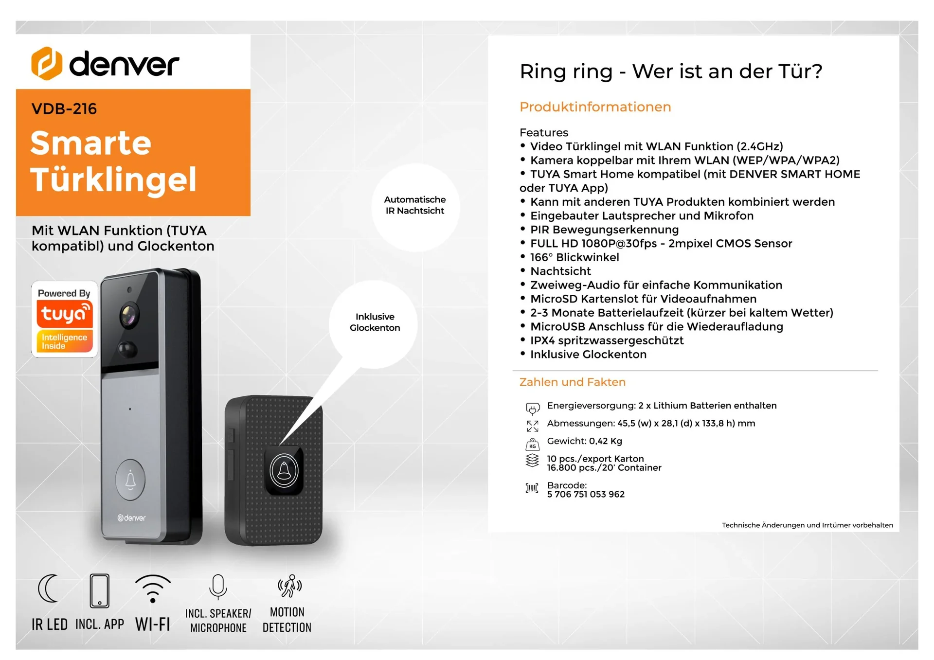 Smarte Video Türklingel mit WLAN und Glockenton - 0