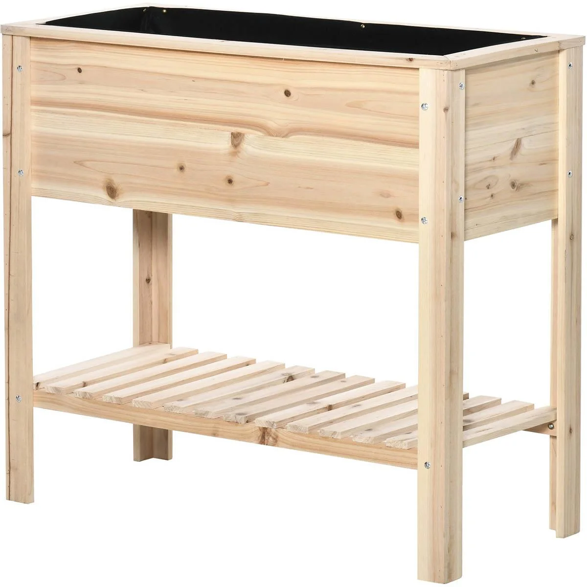 Erhöhter Pflanzkübel mit Regal Holz 90 x 40 x 81 cm - 0