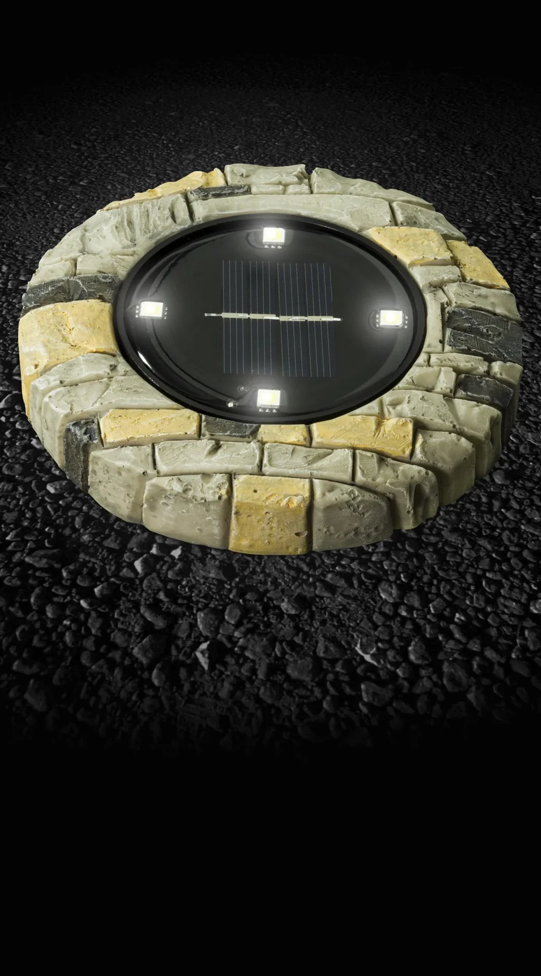 Solar Bodenstrahler Steindesign Toscana - 2 Stück - 0