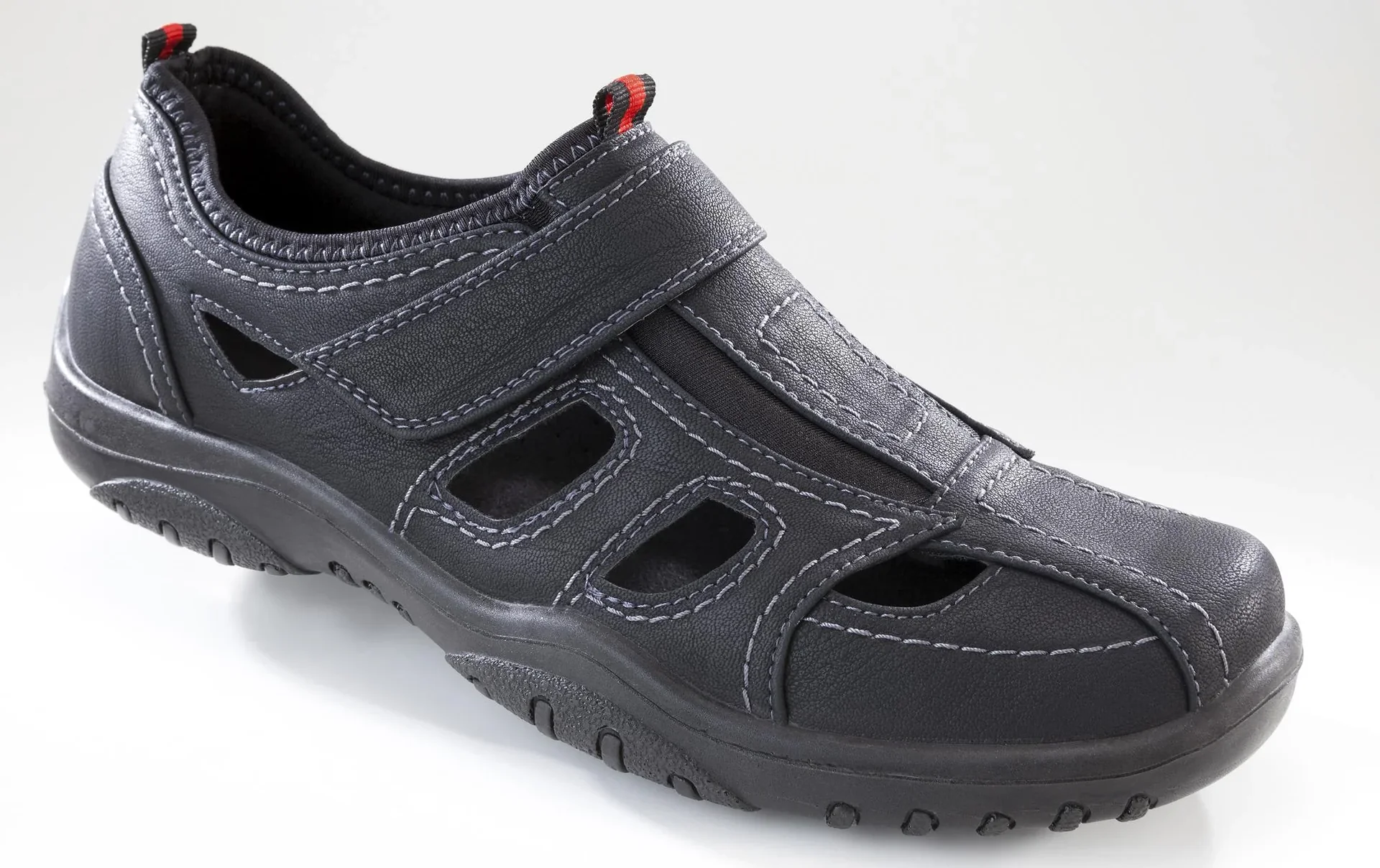 Slipper mit Klimazonen und Klettverschluss, Farbe schwarz, Gr.43 - 2