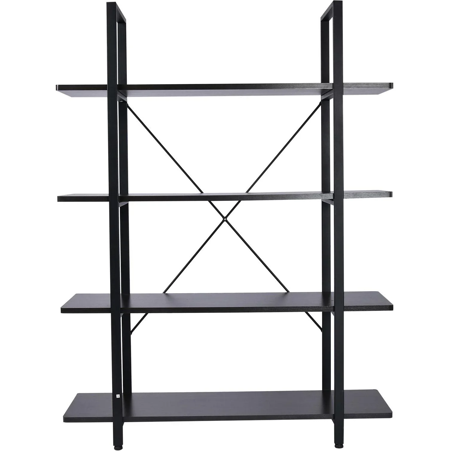 Standregal Aktenregal Bücherregal Holzregal Lagerregal 4 x Fach Schwarz 105 x 33,8 x 138 cm - 1
