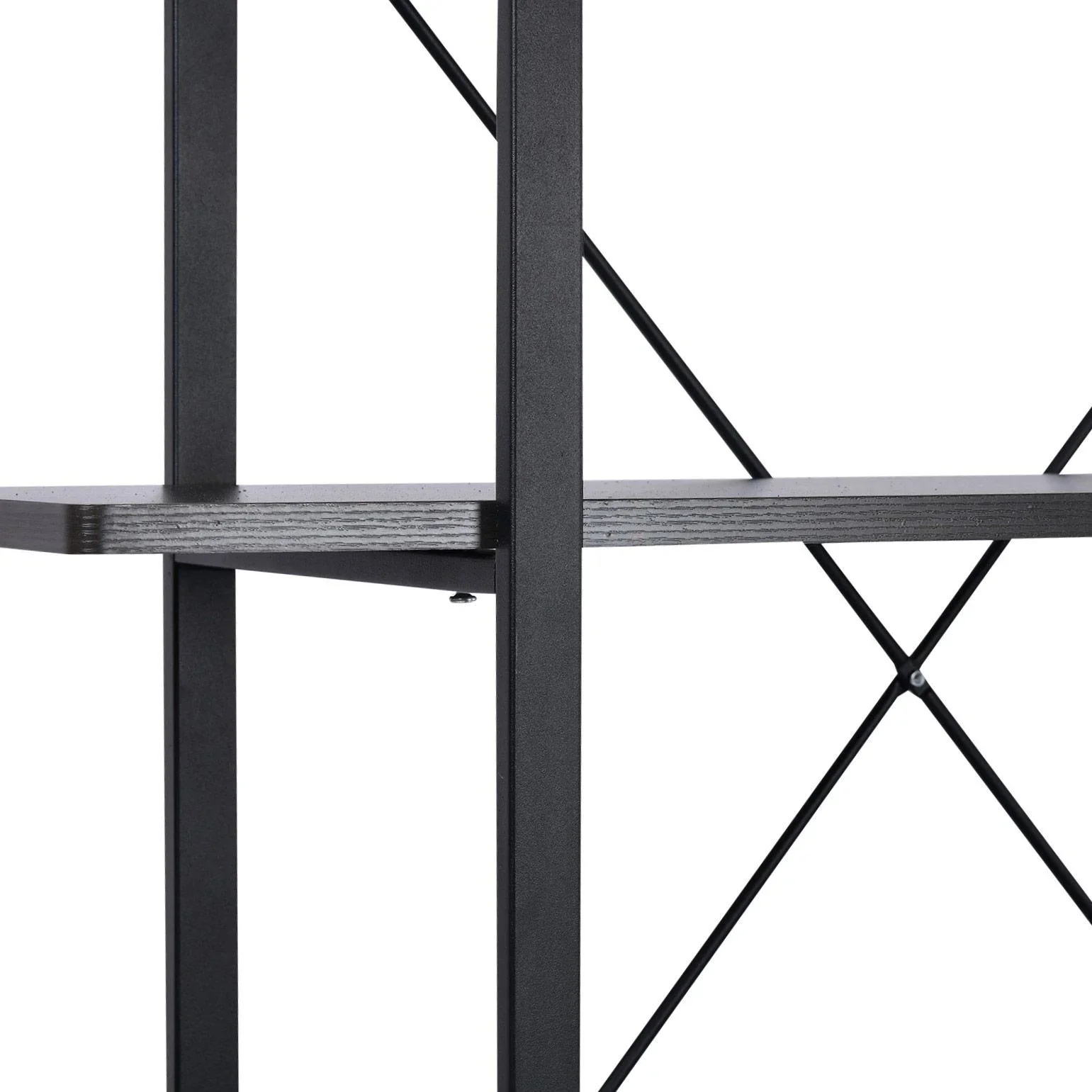 Standregal Aktenregal Bücherregal Holzregal Lagerregal 4 x Fach Schwarz 105 x 33,8 x 138 cm - 2