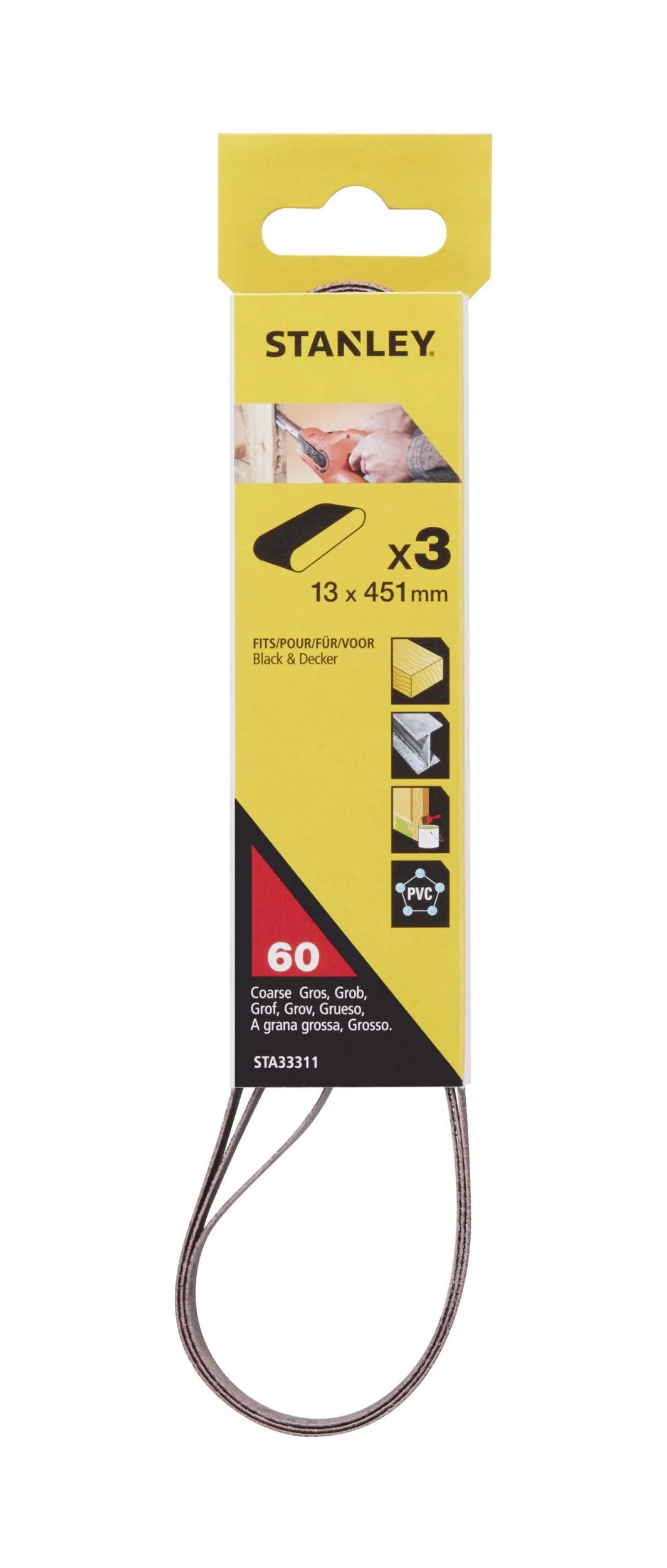 Schleifbänder K60 für Powerfeile KA900E, 13 x 455mm, 3er Set - 2