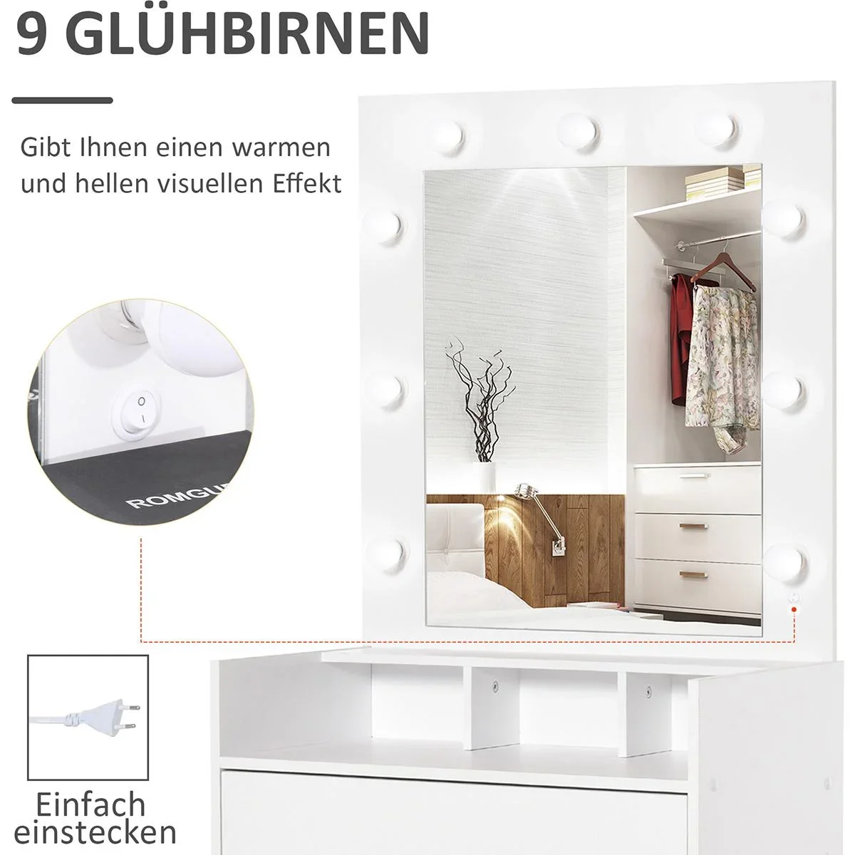 Schminktisch LED Beleuchtung weiß - 6