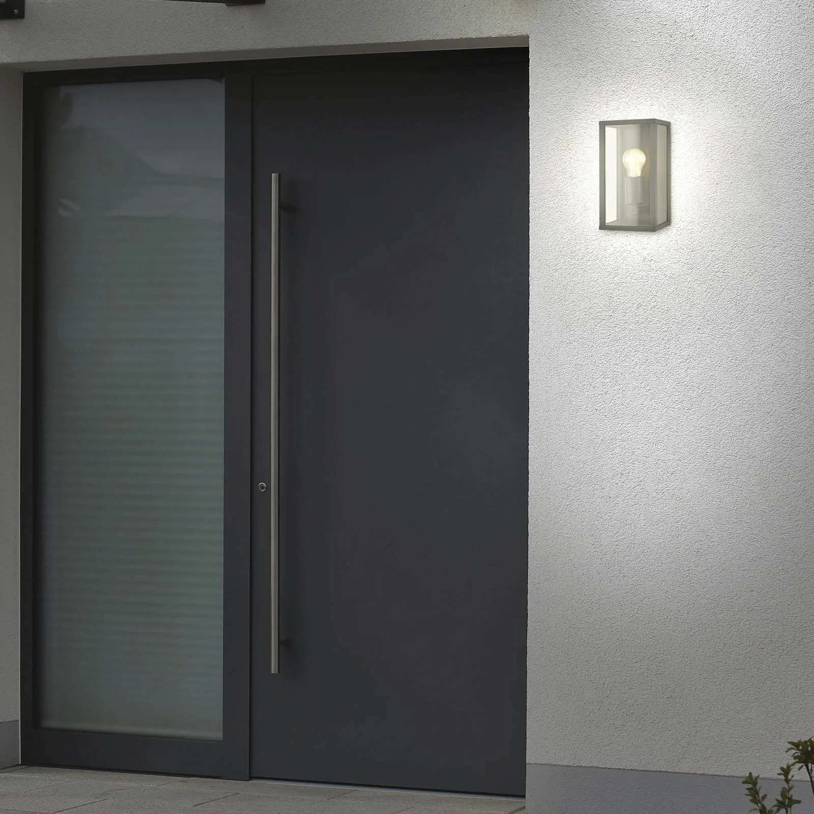 Außenleuchte, 1-flammig, IP44, Metall-Glas, schwarz, E27 Fassung - 1