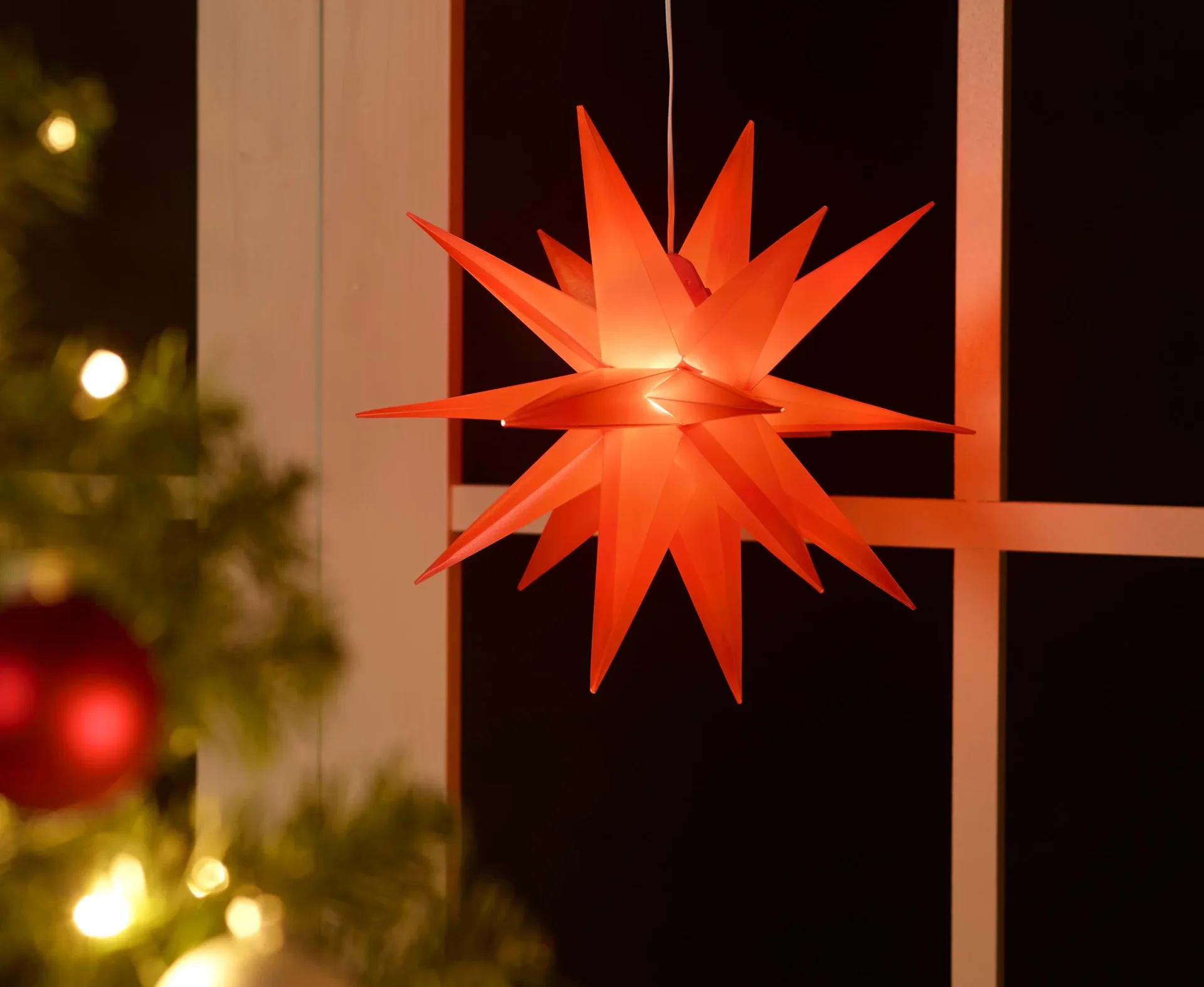 LED Kunststoffstern rot 35 cm - 1