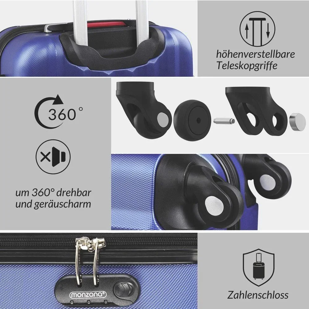 Kofferset Hartschale 3-teilig blau M/L/XL - 0