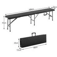 Bierbänke / Klappbank 2er-Set - schwarz- 180cm - 5