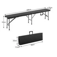 Bierbänke / Klappbank 2er-Set - schwarz- 180cm - 8