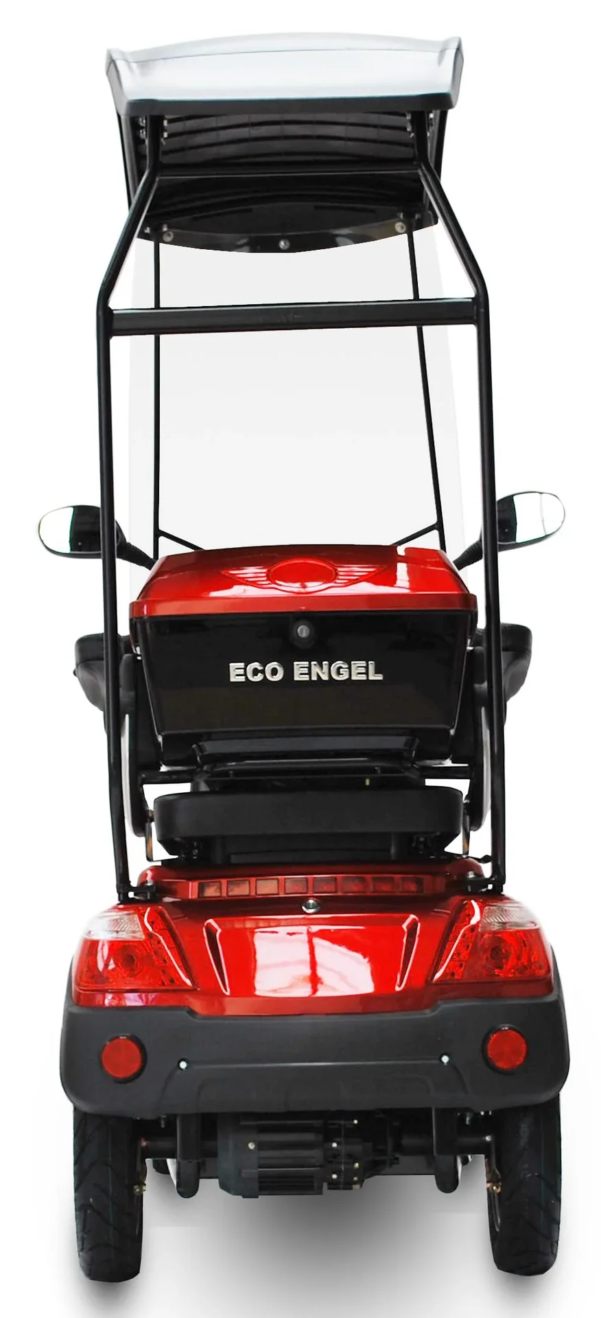 E-Scooter rot - 4 Räder - 25 km/h - mit Dach - Seniorenmobil - 0