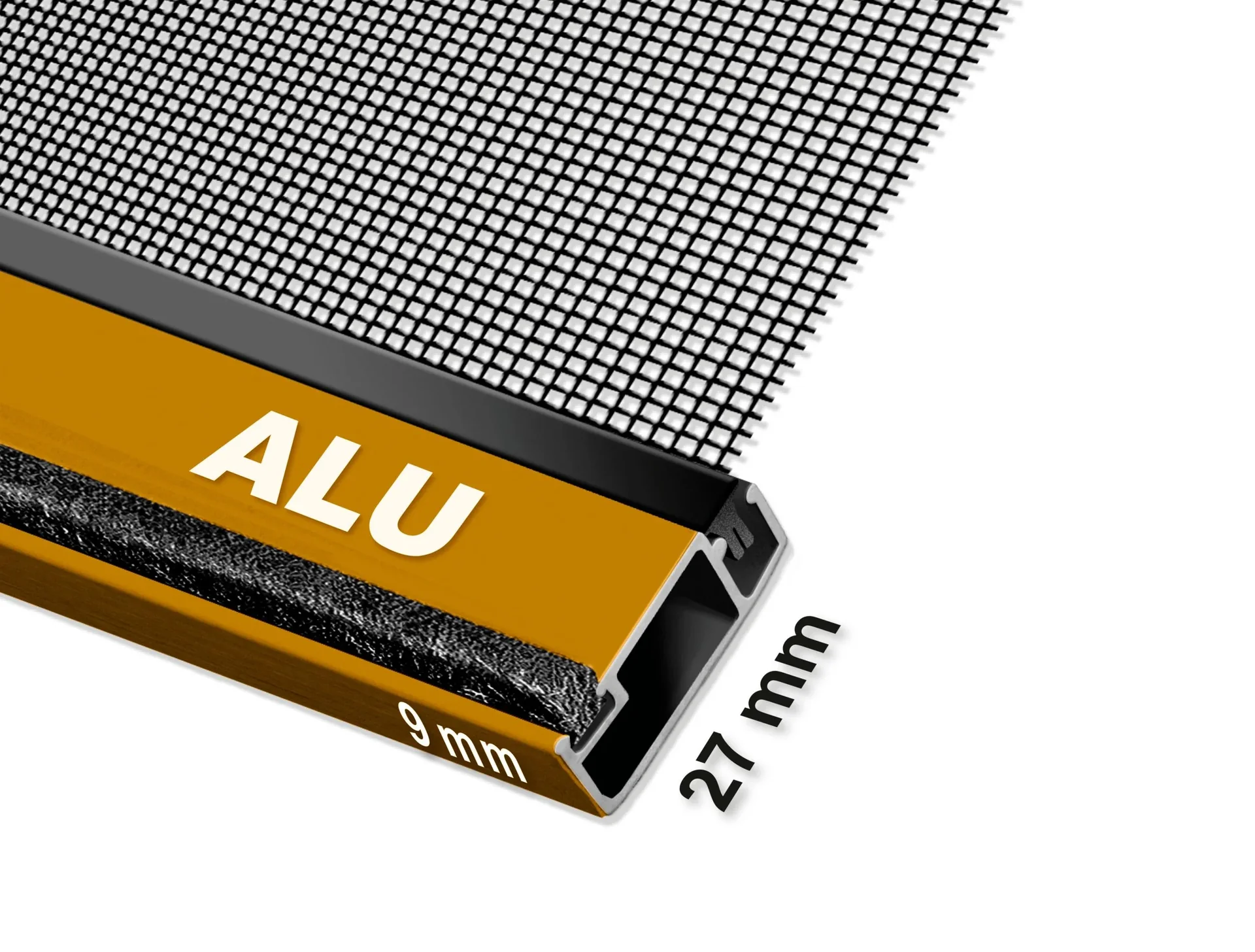 Insektenschutzfenster PLUS mit Alurahmen, Farbe braun, 130 x 150 cm - 2