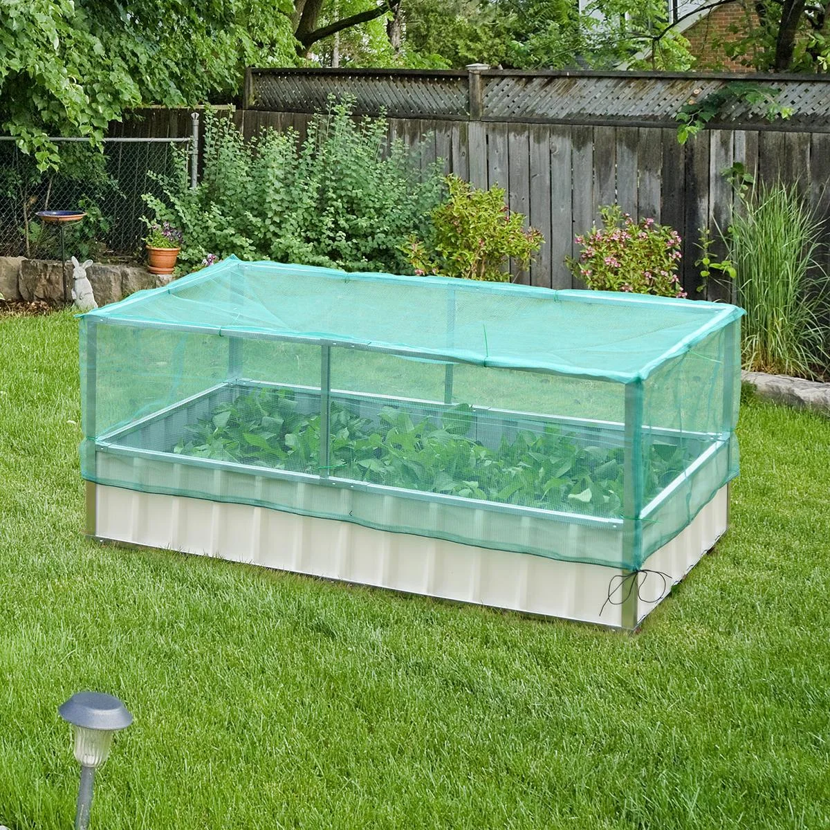 Gartenbeet mit Netzabdeckung weiß/grün - 6