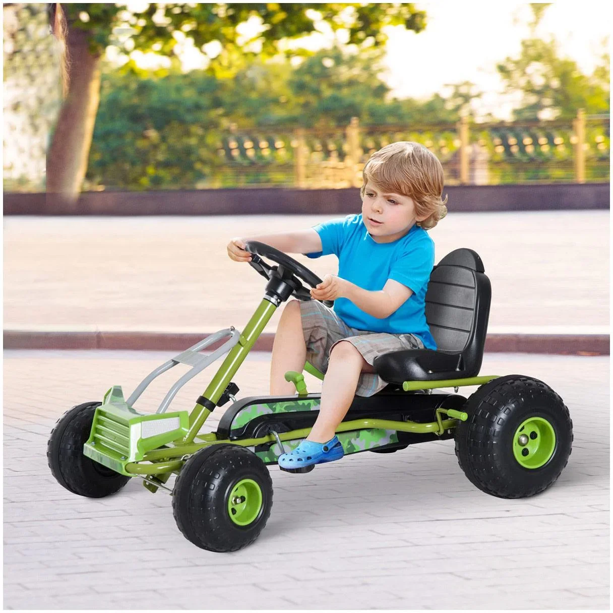 Tretauto Go Kart Tretfahrzeug ab 3 Jahre Grün - 2