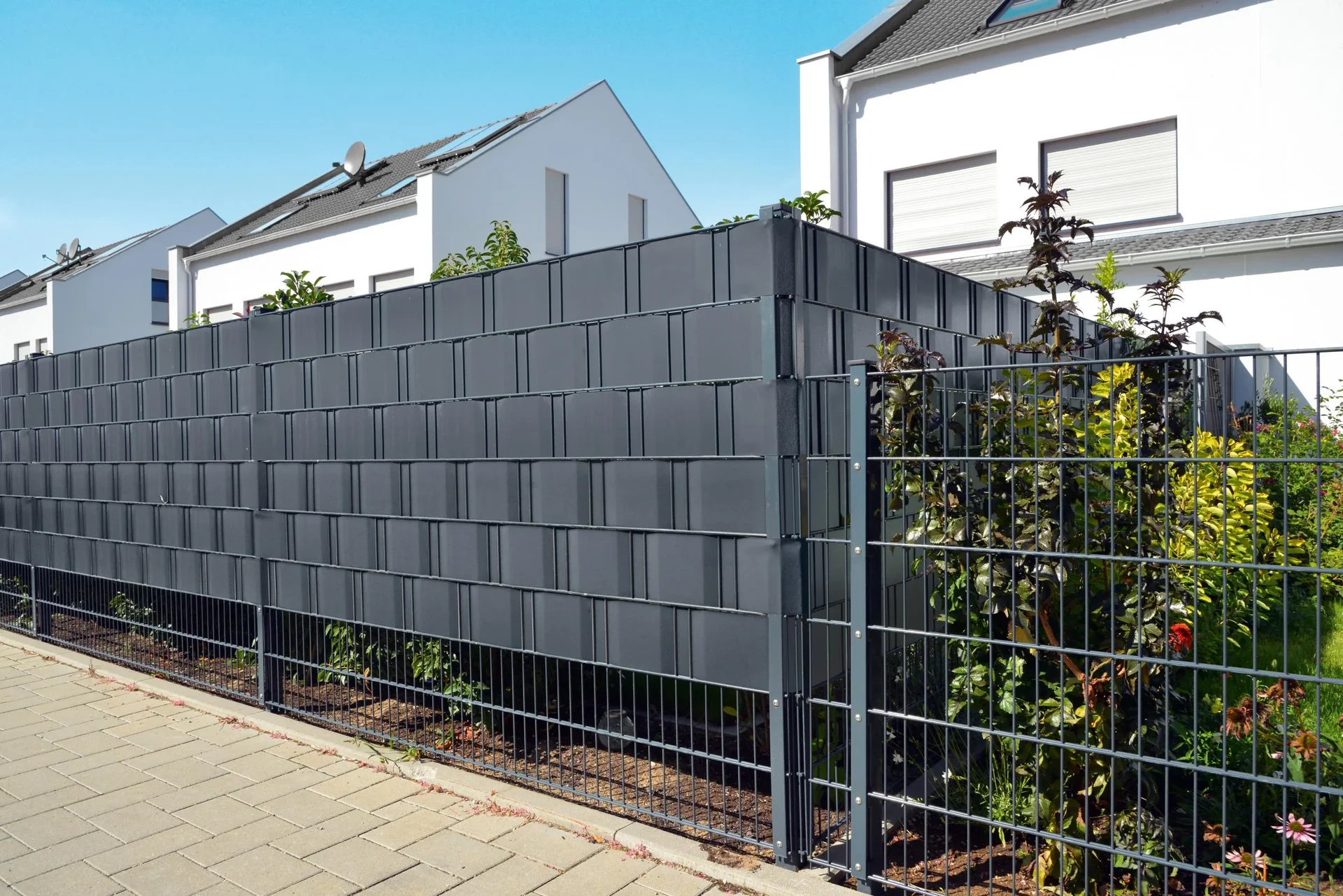 Sichtschutzstreifen 19 cm x 35 m hellgrau - 1