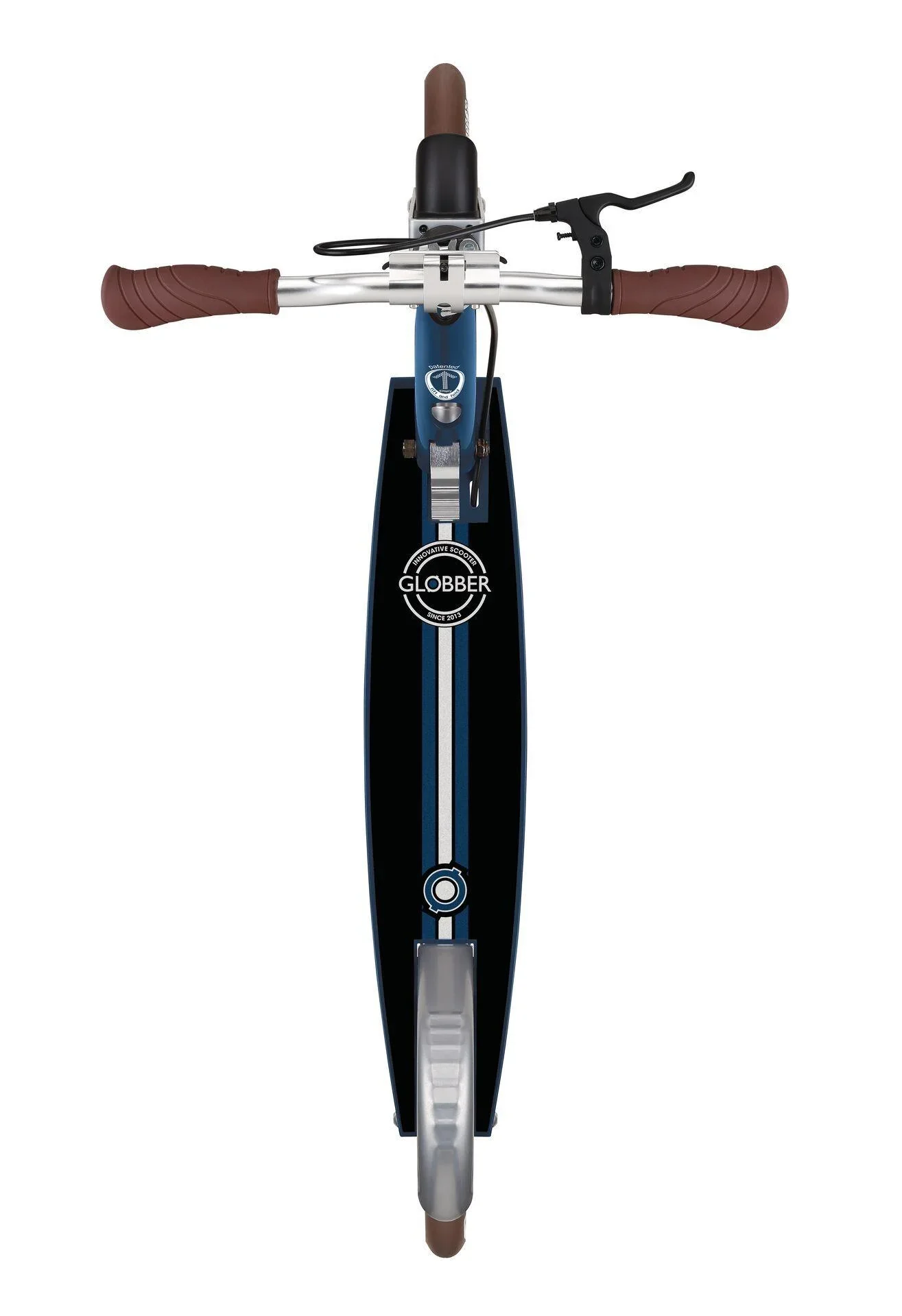 NL 205 Deluxe Tretroller, 205 mm, ABEC 7, Handbremse, höhenverstellbar, Frontfederung, Klappmechanismus, blau - 4